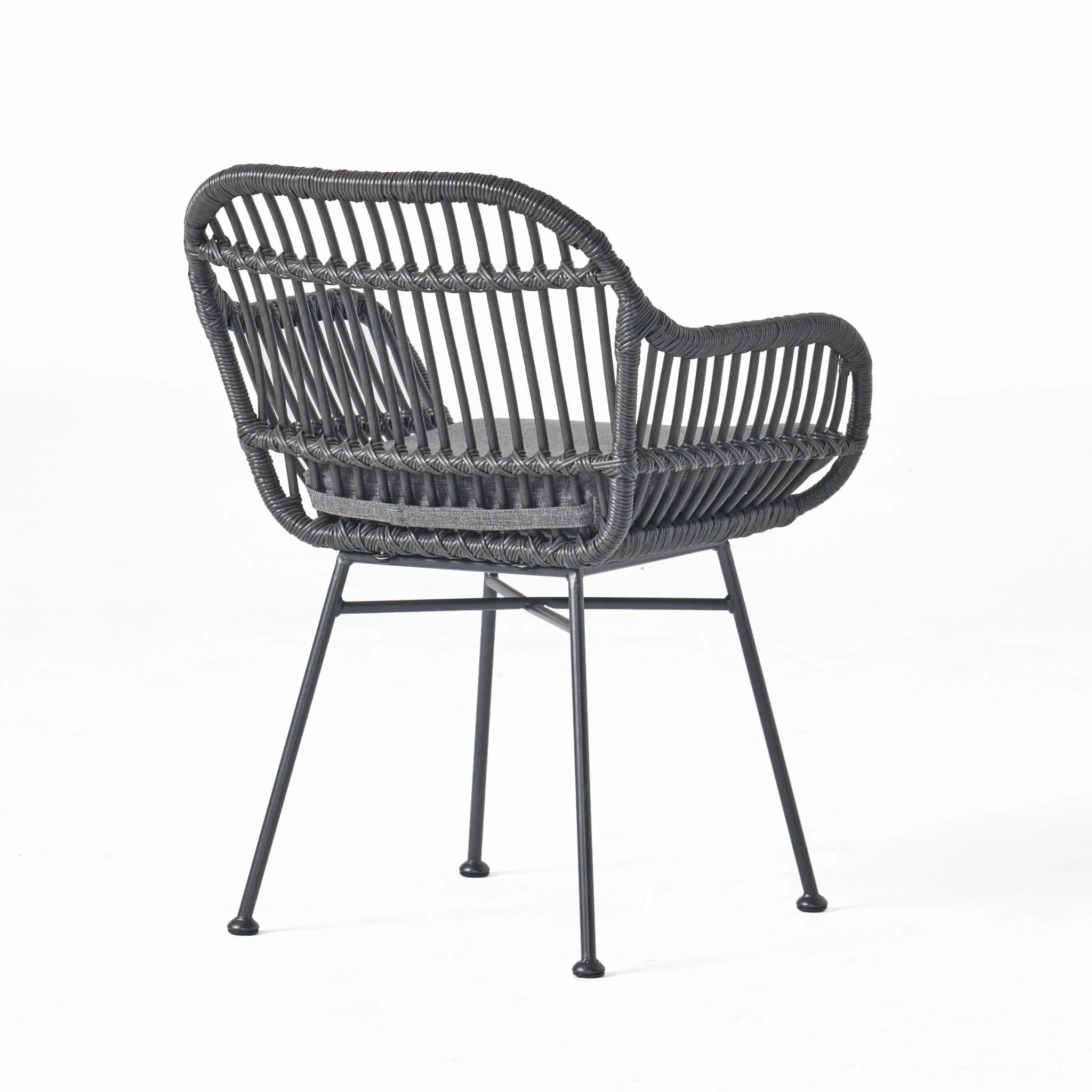 Outdoor Rattan Accent Chair With Metal Legs - Image 9