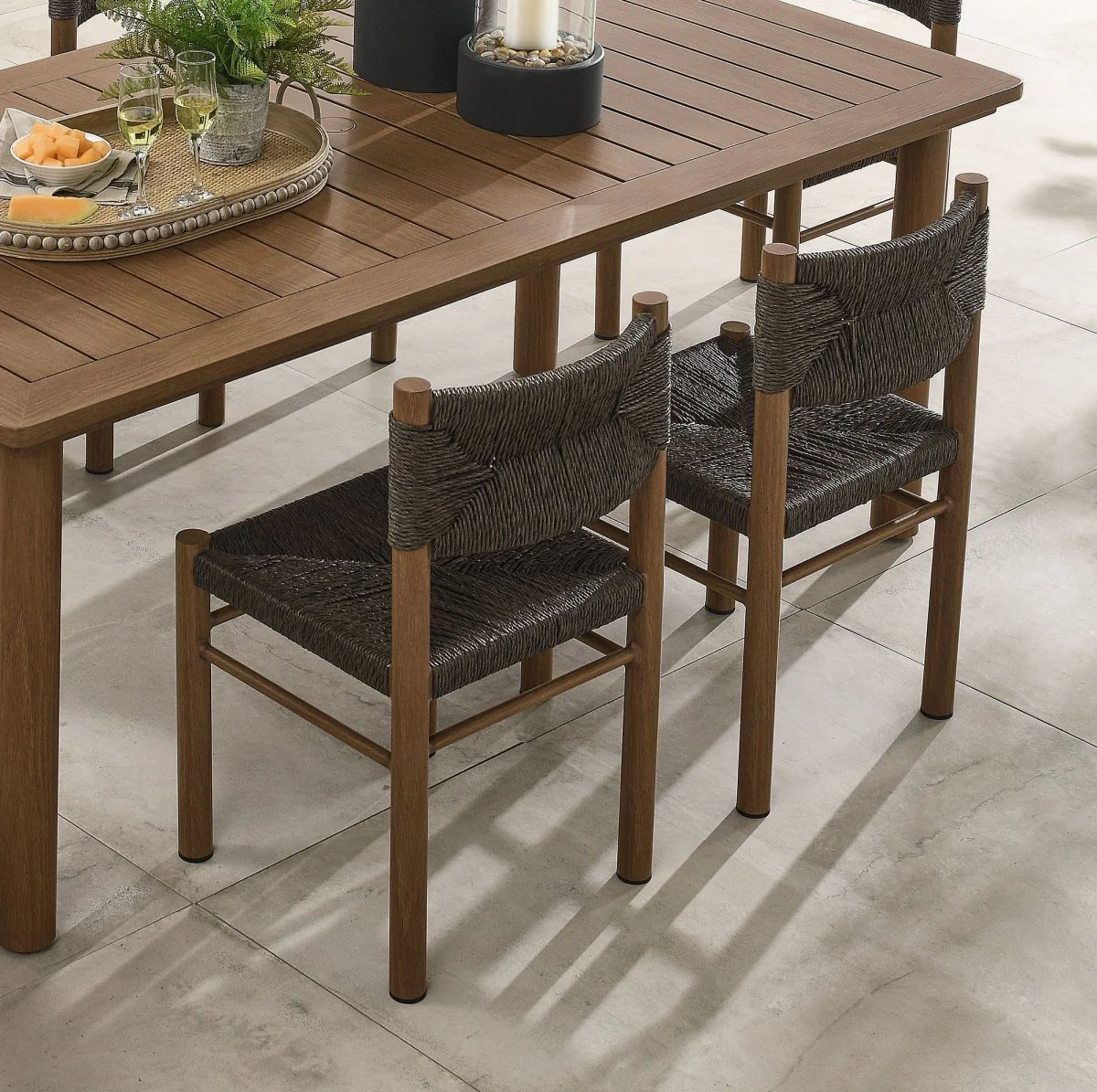 Outdoor Rattan and Aluminum Dining Side Chairs for Patio and Garden Dining - Image 11