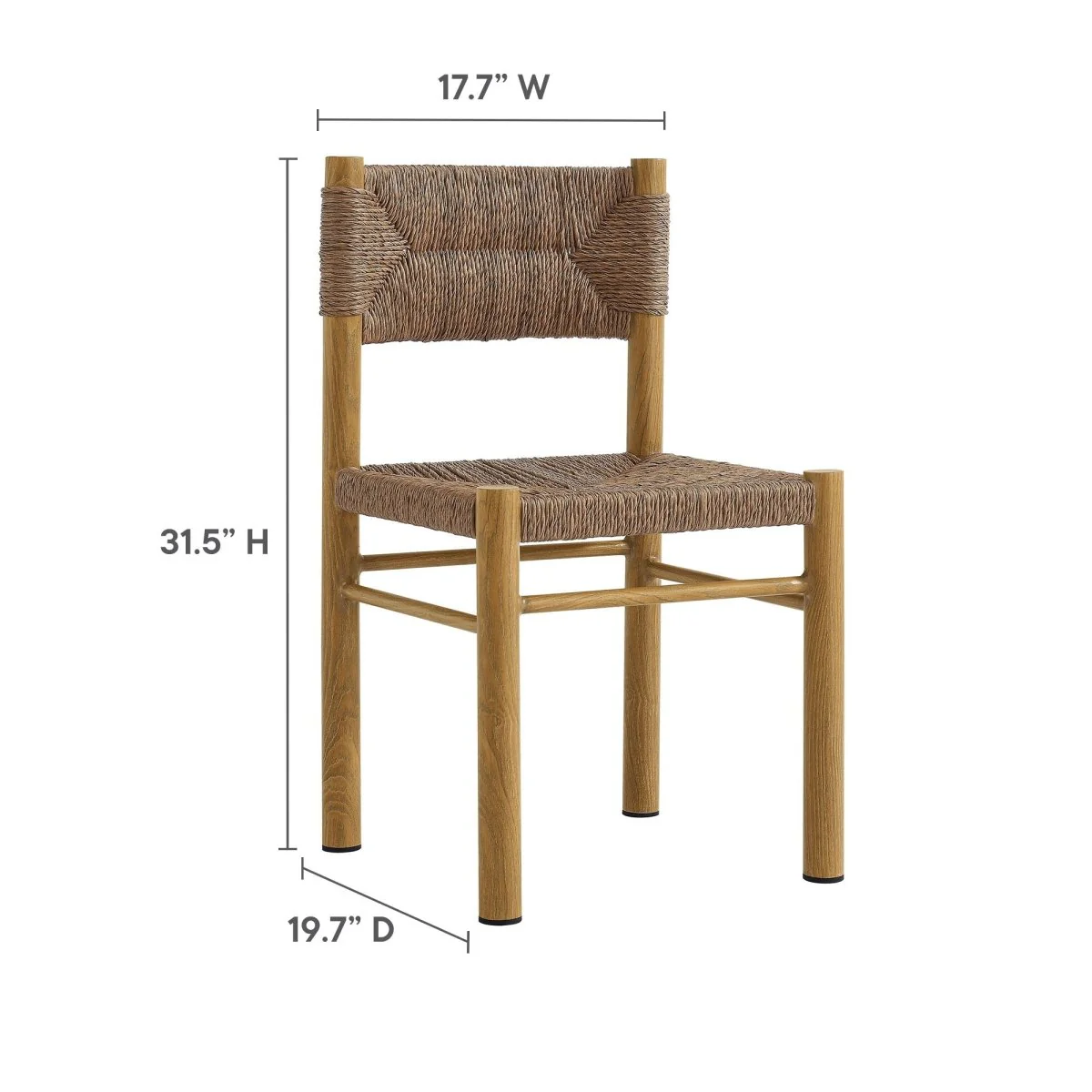 Outdoor Rattan and Aluminum Dining Side Chairs for Patio and Garden Dining - Image 14