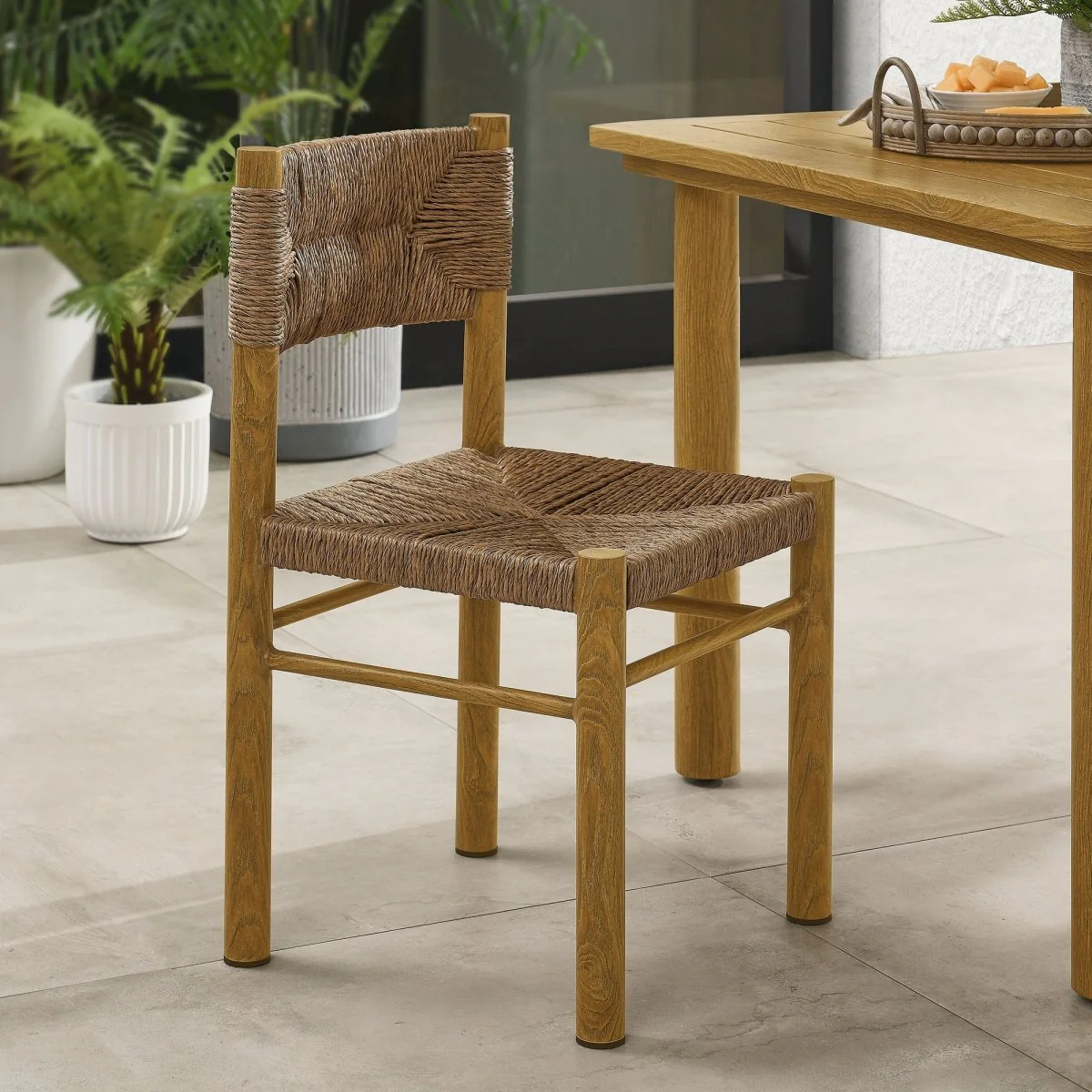 Outdoor Rattan and Aluminum Dining Side Chairs for Patio and Garden Dining - Image 15