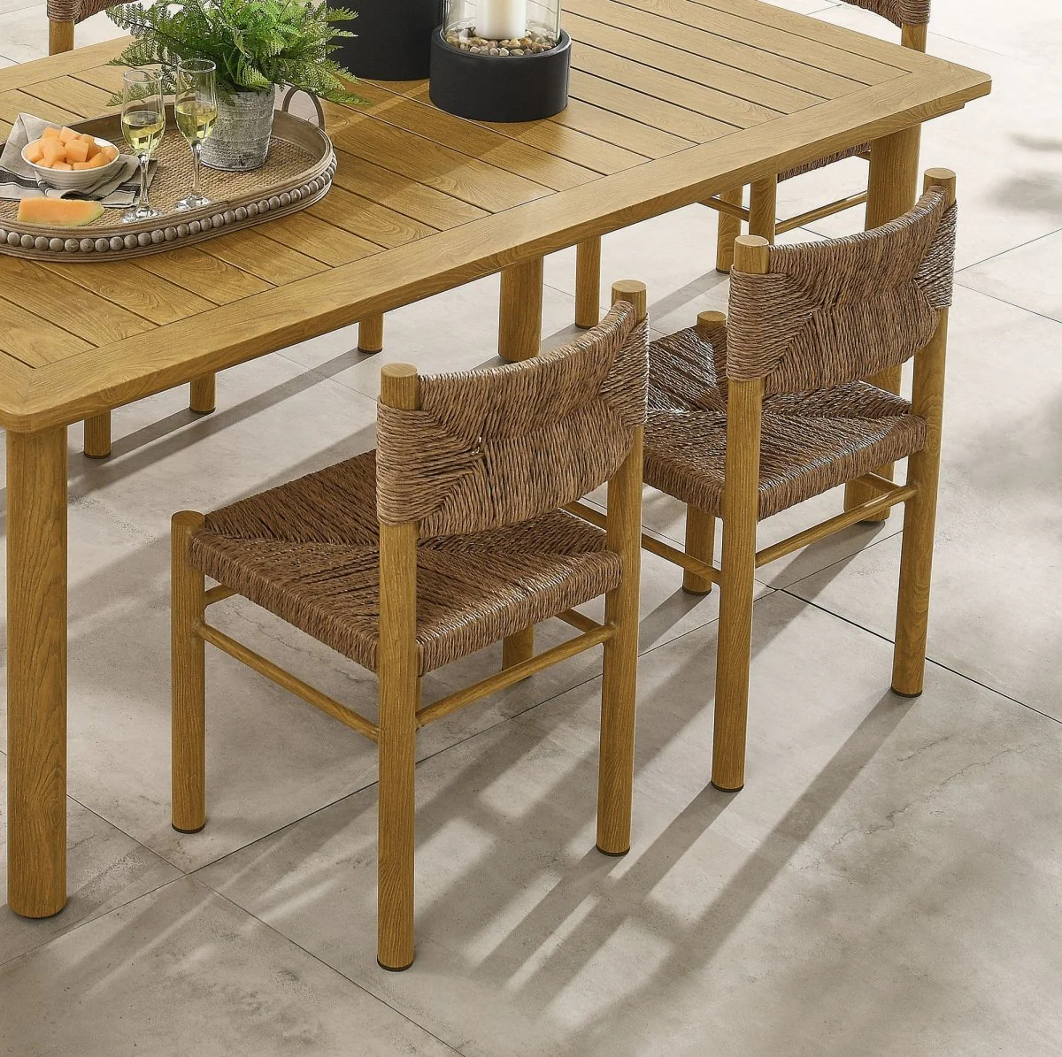 Outdoor Rattan and Aluminum Dining Side Chairs for Patio and Garden Dining - Image 22