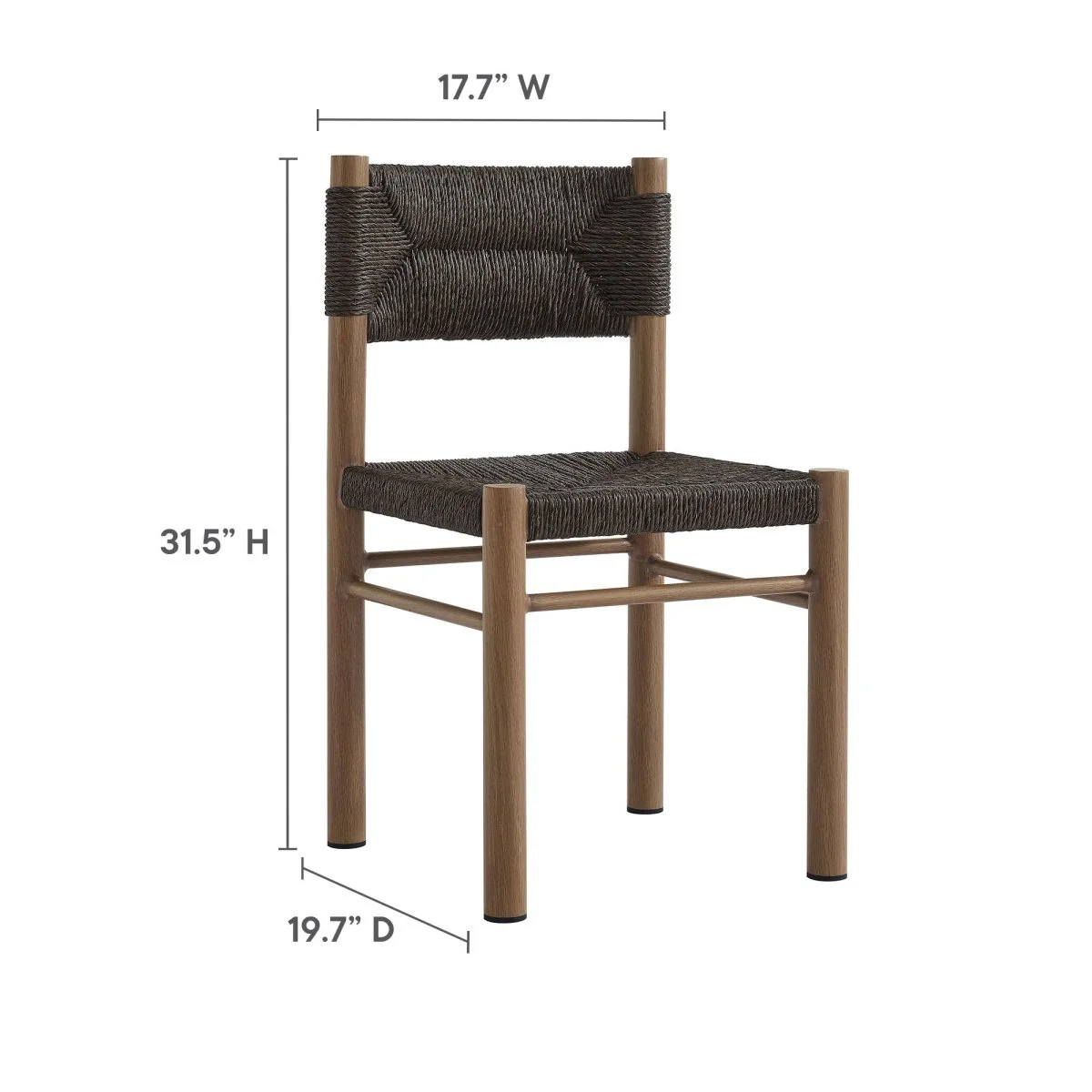 Outdoor Rattan and Aluminum Dining Side Chairs for Patio and Garden Dining - Image 3