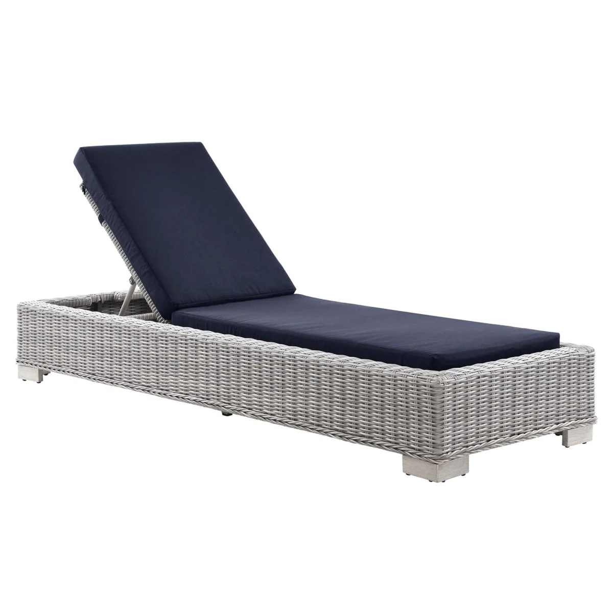 Outdoor Rattan Chaise Lounge with Adjustable Backrest, Weather-Resistant Wicker, Cushion - Image 19