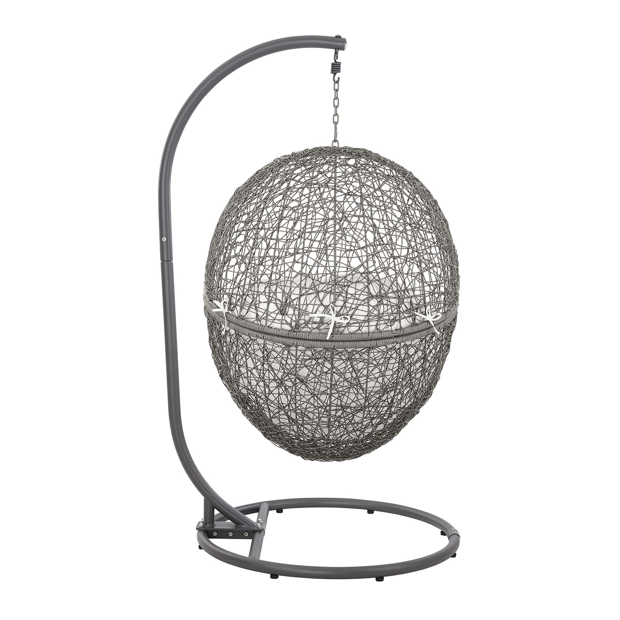 Outdoor Rattan Swing Chair with Stand — Hanging Egg-Style Patio Seating for Porch & Garden - Image 16