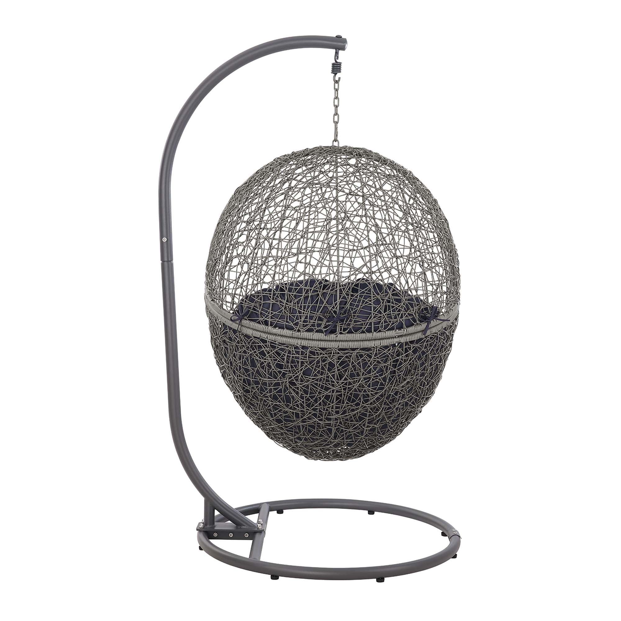 Outdoor Rattan Swing Chair with Stand — Hanging Egg-Style Patio Seating for Porch & Garden - Image 26
