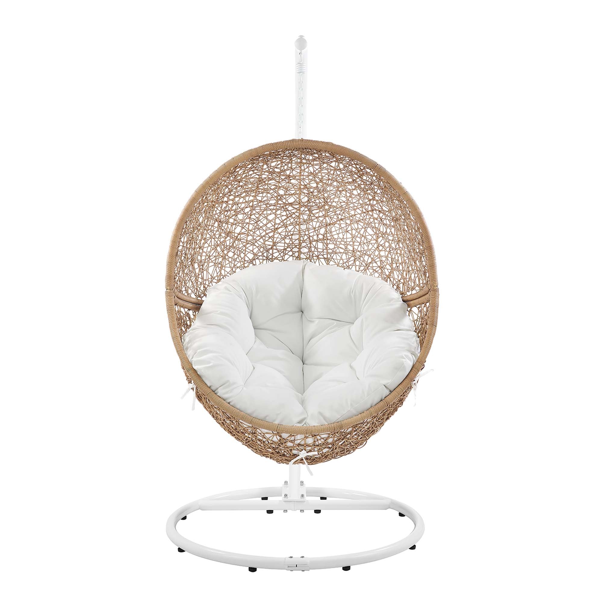 Outdoor Rattan Swing Chair with Stand — Hanging Egg-Style Patio Seating for Porch & Garden - Image 57