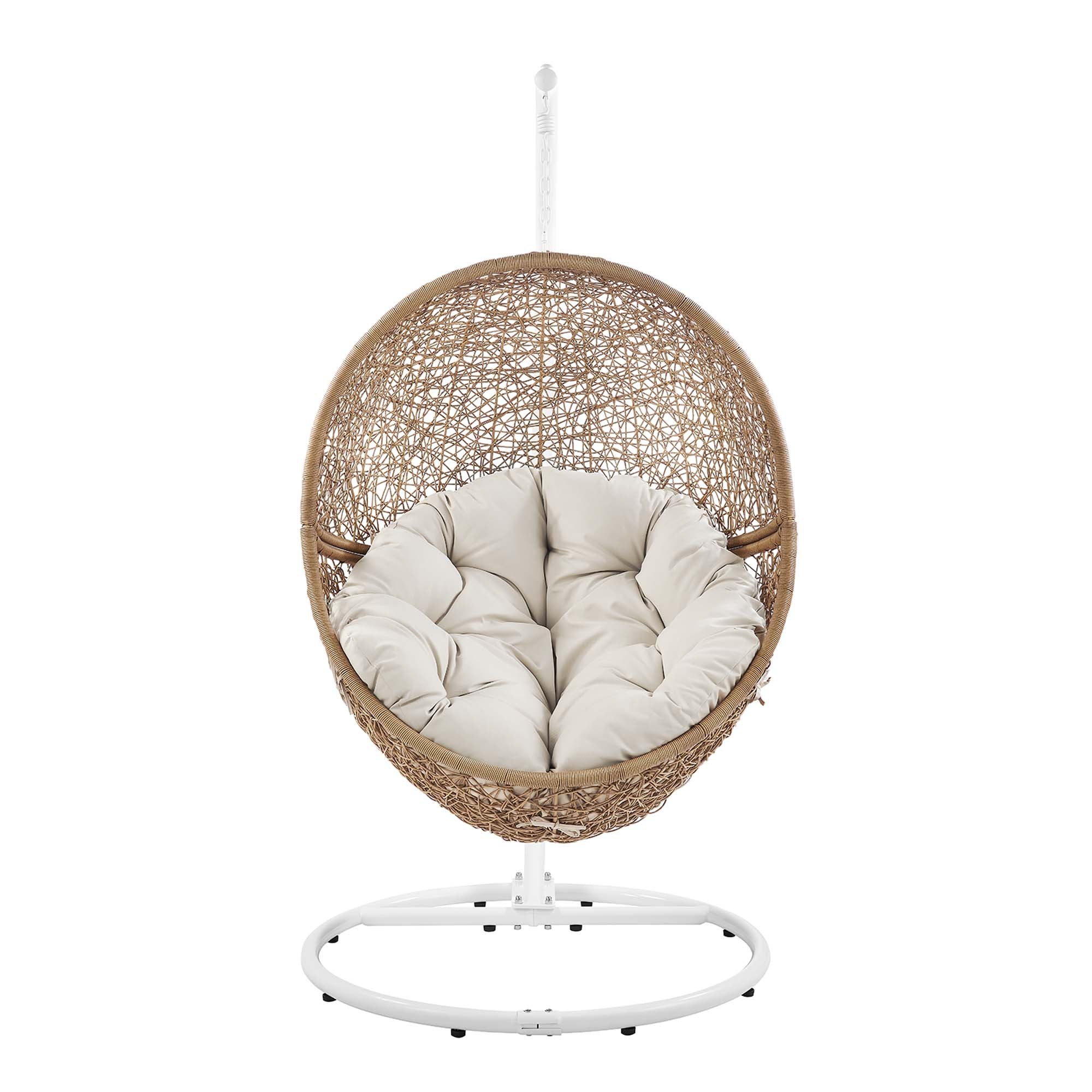 Outdoor Rattan Swing Chair with Stand — Hanging Egg-Style Patio Seating for Porch & Garden - Image 67