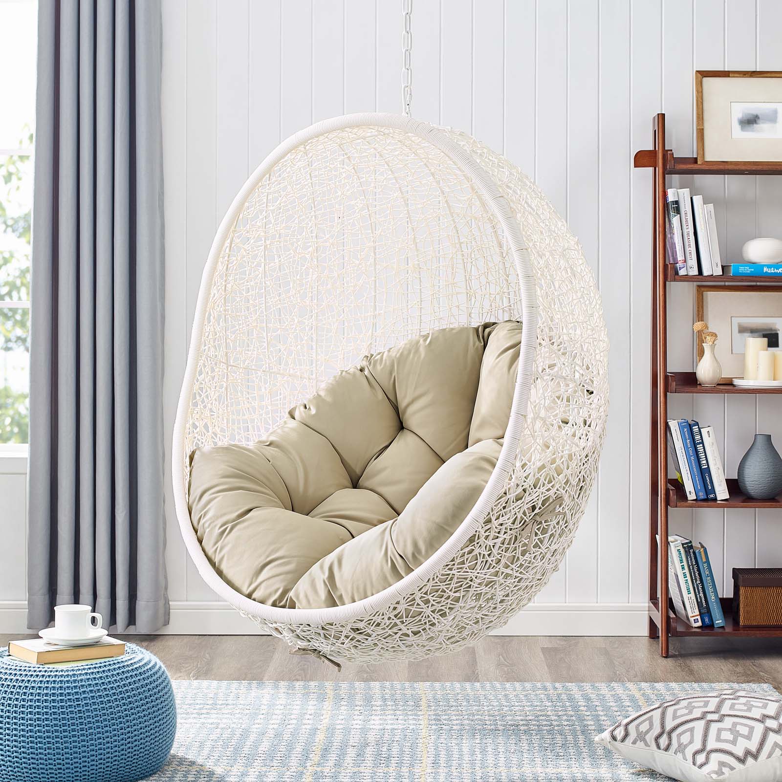 Outdoor Rattan Swing Lounge Chair, Weatherproof Patio Hanging Seat for Garden - Image 66