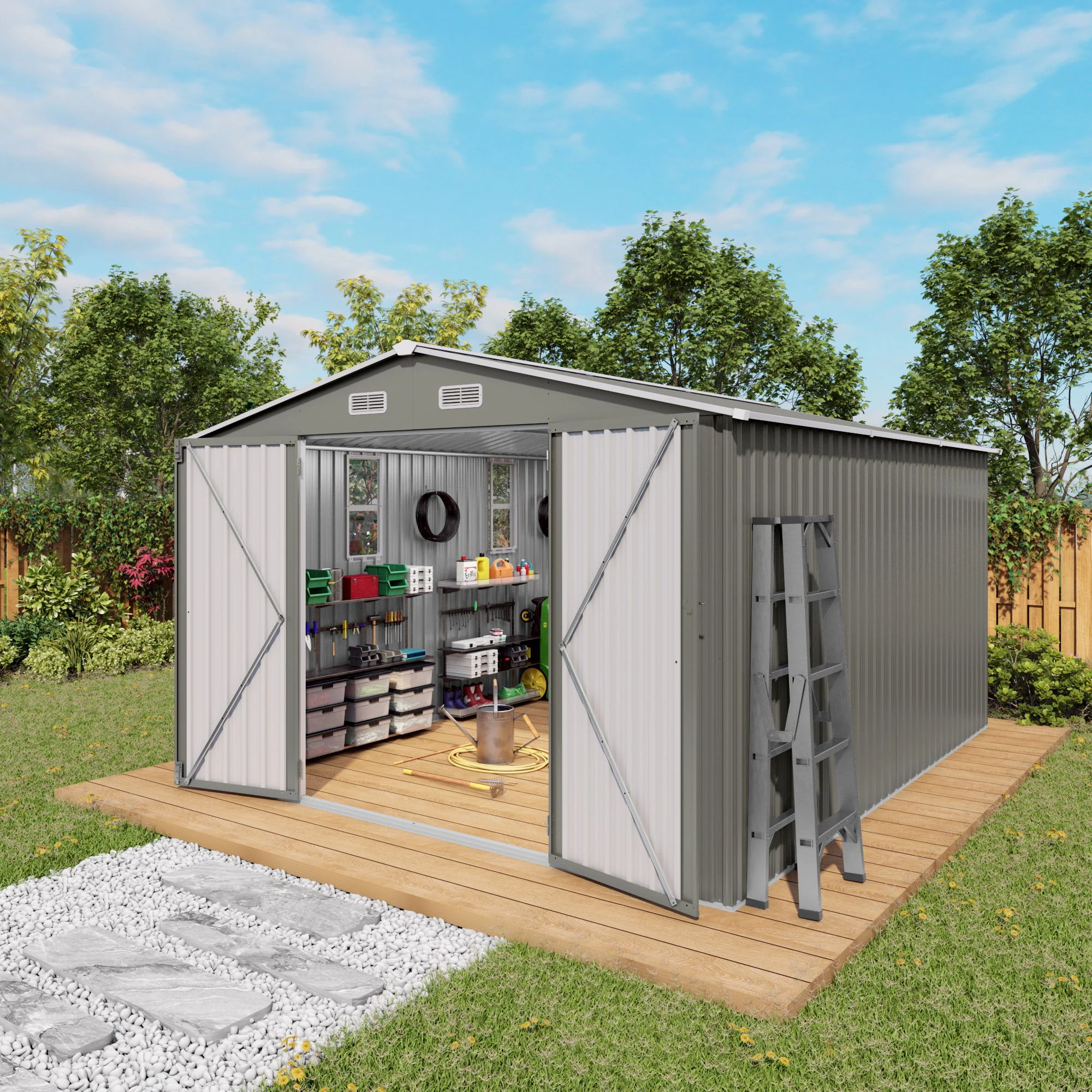 Outdoor Storage Shed With Lockable Doors - Image 5