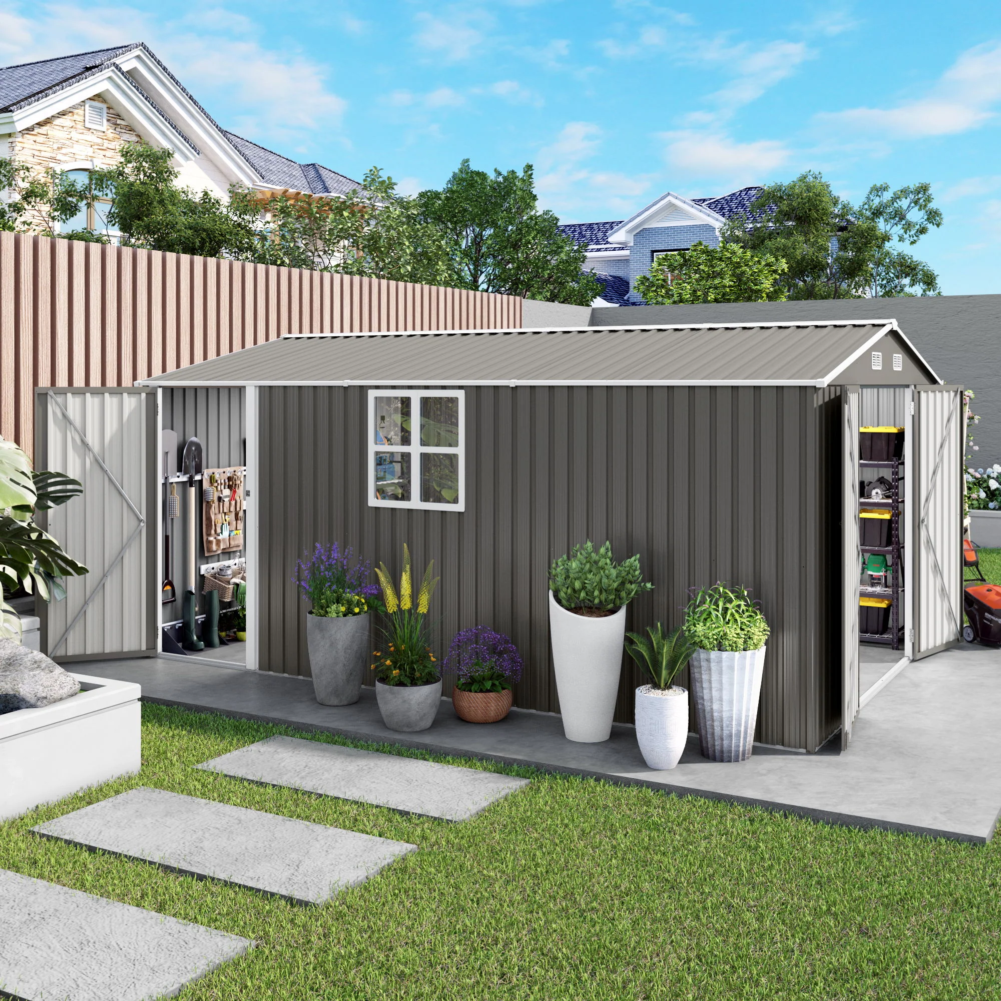 Outdoor Storage Shed With Lockable Doors - Image 9