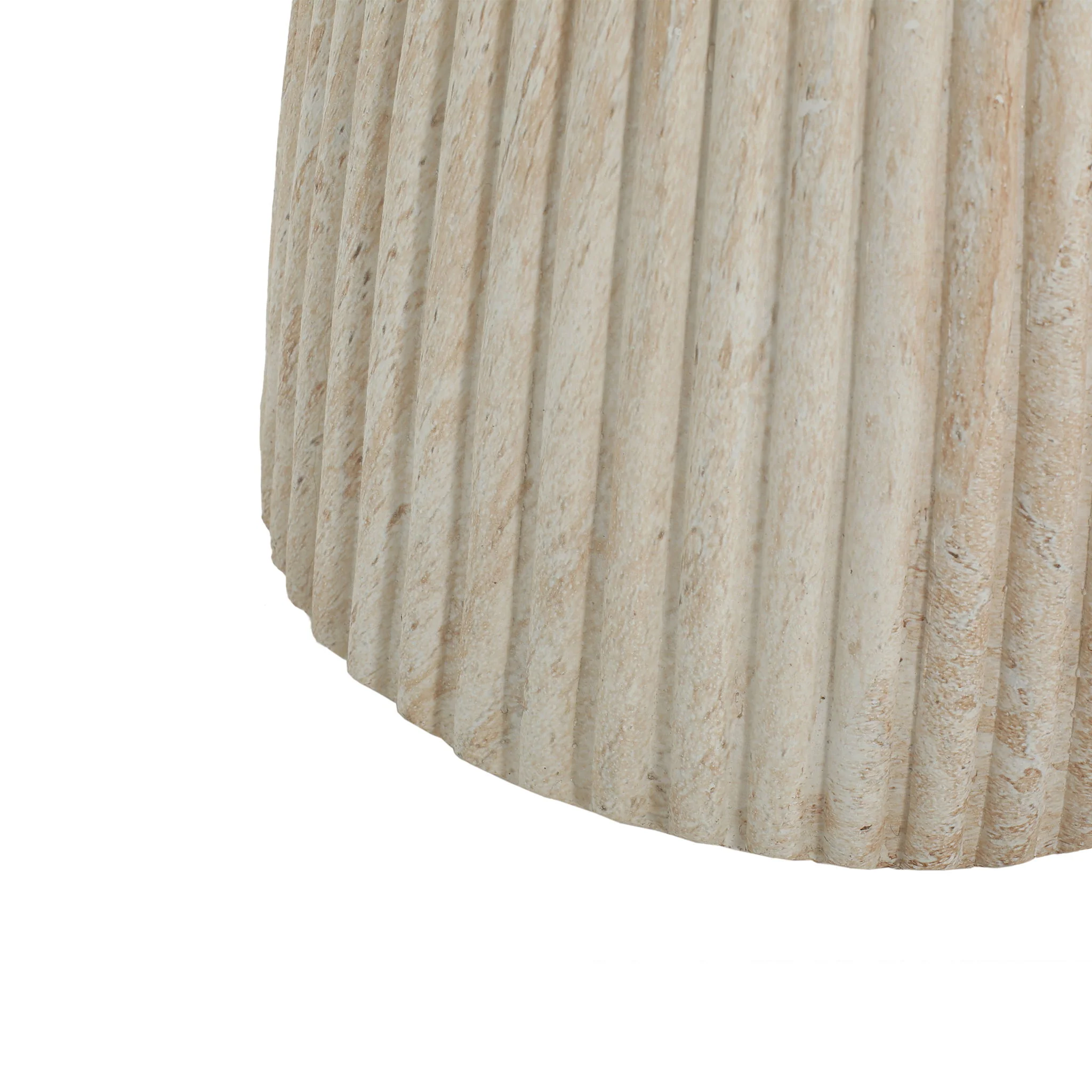 Outdoor Travertine Concrete Side Table - Beige - Image 3