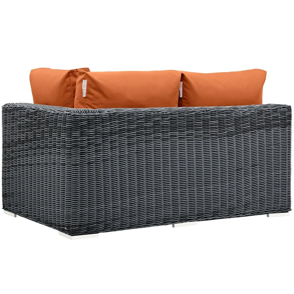Outdoor Two-Tone Wicker Right Arm Loveseat with Canvas Seat Cushions and Durable Frame - Image 11