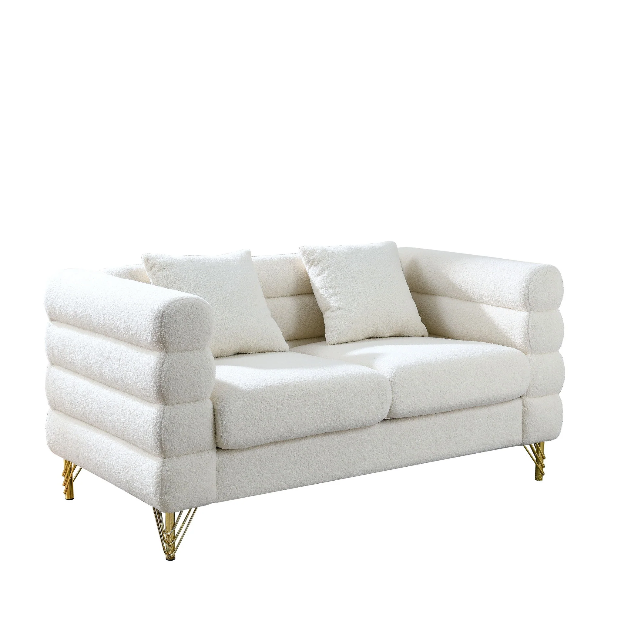 Oversized 2 Seater Sectional Sofa With Deep Seating And 2 Pillows - Image 12