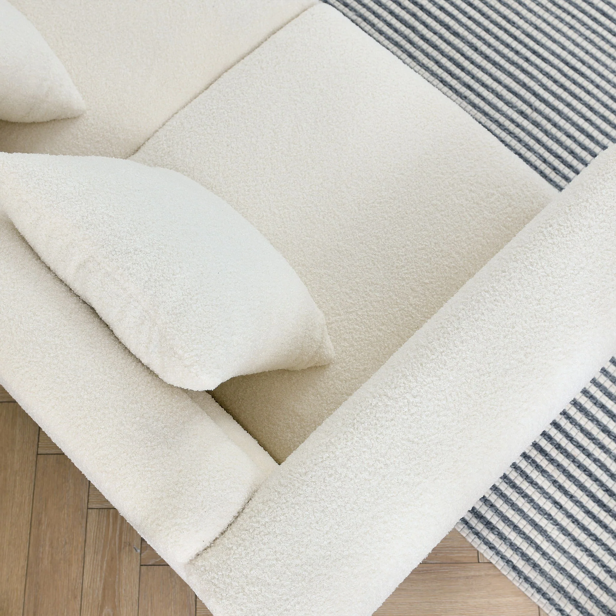 Oversized 2 Seater Sectional Sofa With Deep Seating And 2 Pillows - Image 16