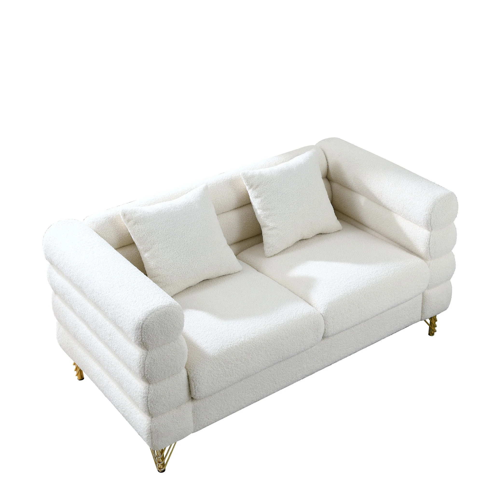 Oversized 2 Seater Sectional Sofa With Deep Seating And 2 Pillows - Image 2