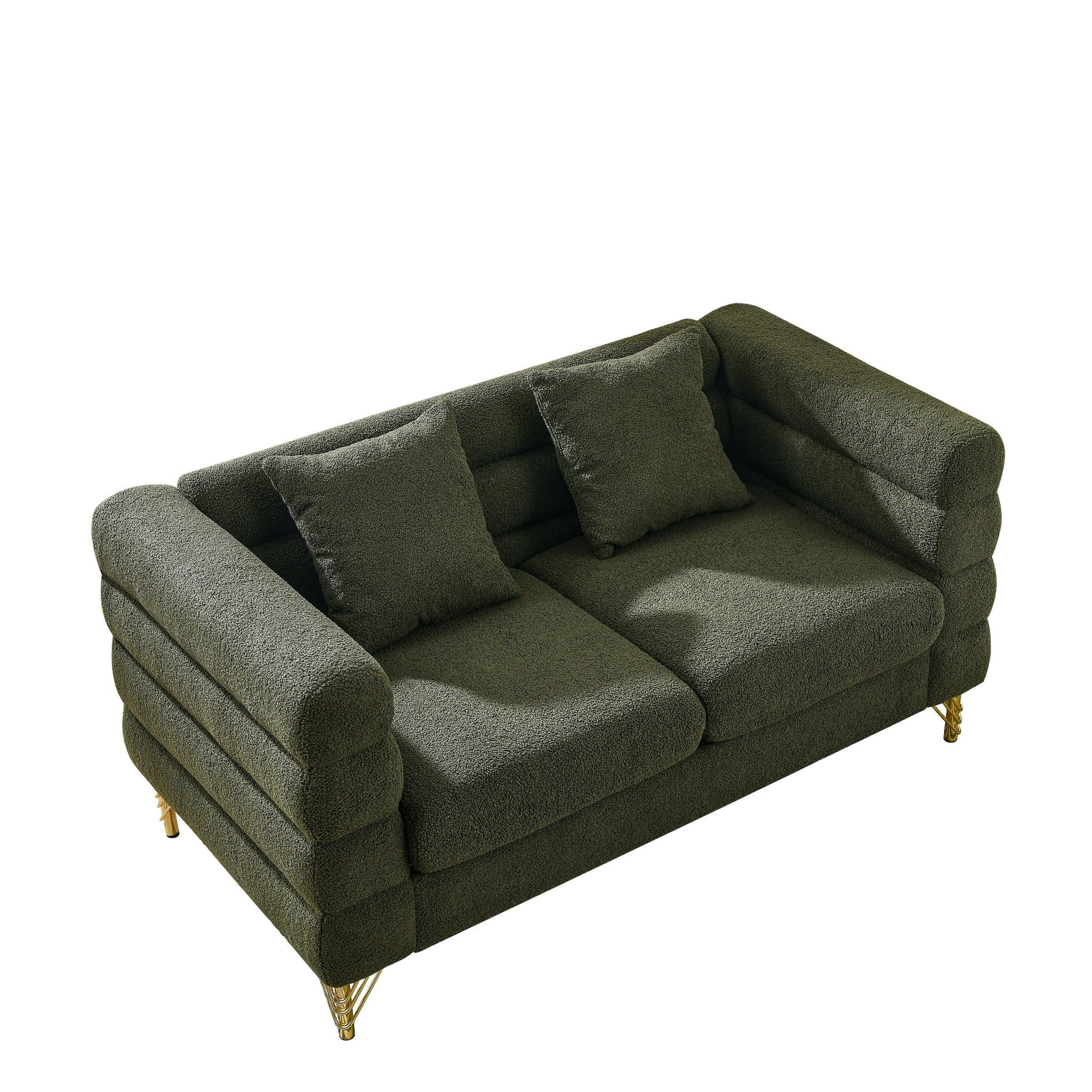 Oversized 2 Seater Sectional Sofa With Deep Seating And 2 Pillows - Image 4