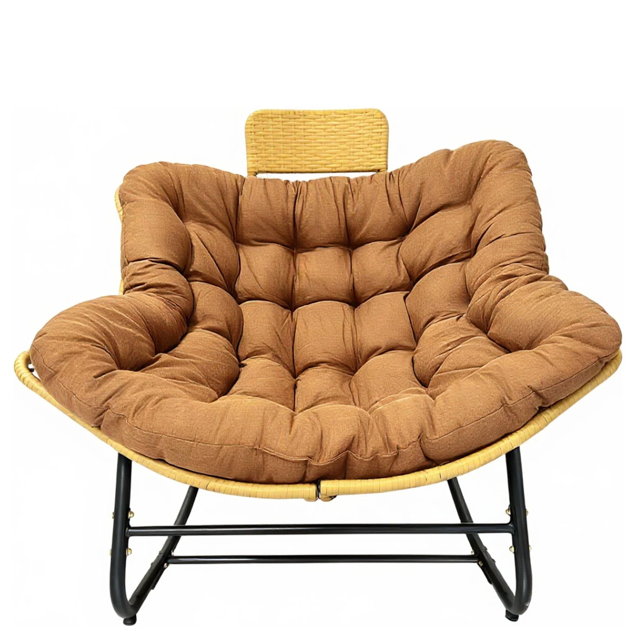 Oversized Papasan Rocking Chair Outdoor With Thick Cushion - Image 2
