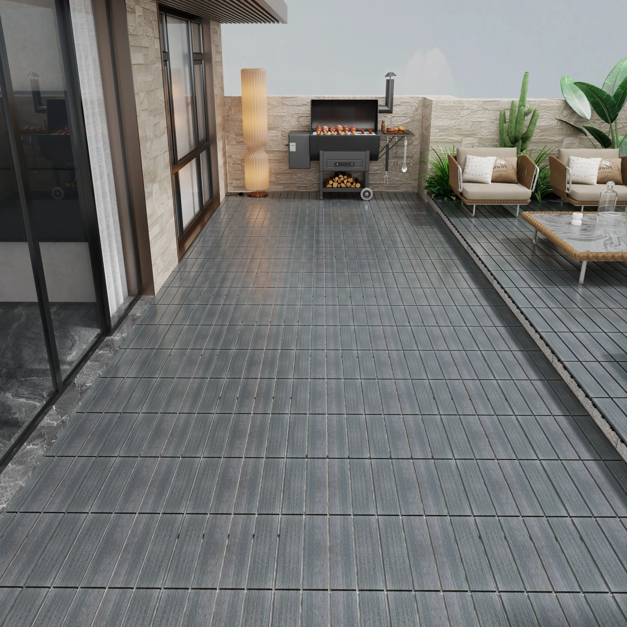 Patio Deck Tiles, Pack Of 22 - Image 3
