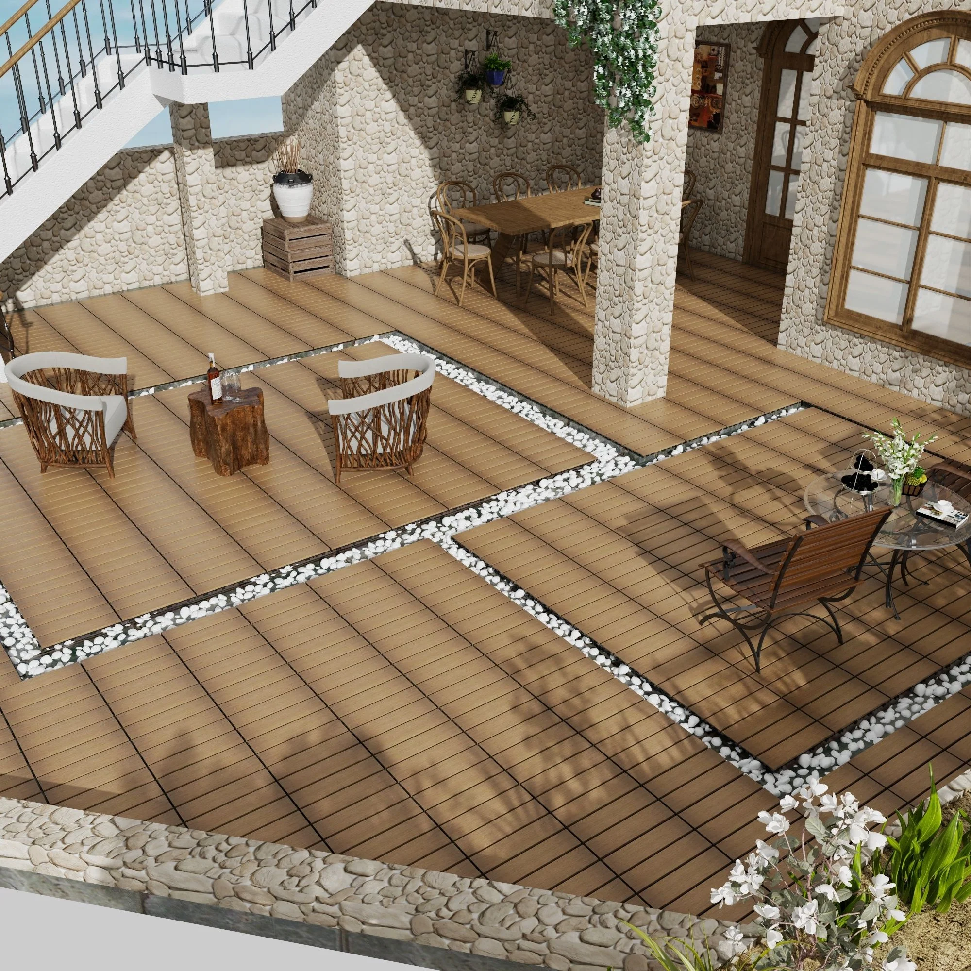 Patio Deck Tiles, Pack Of 22 - Image 5