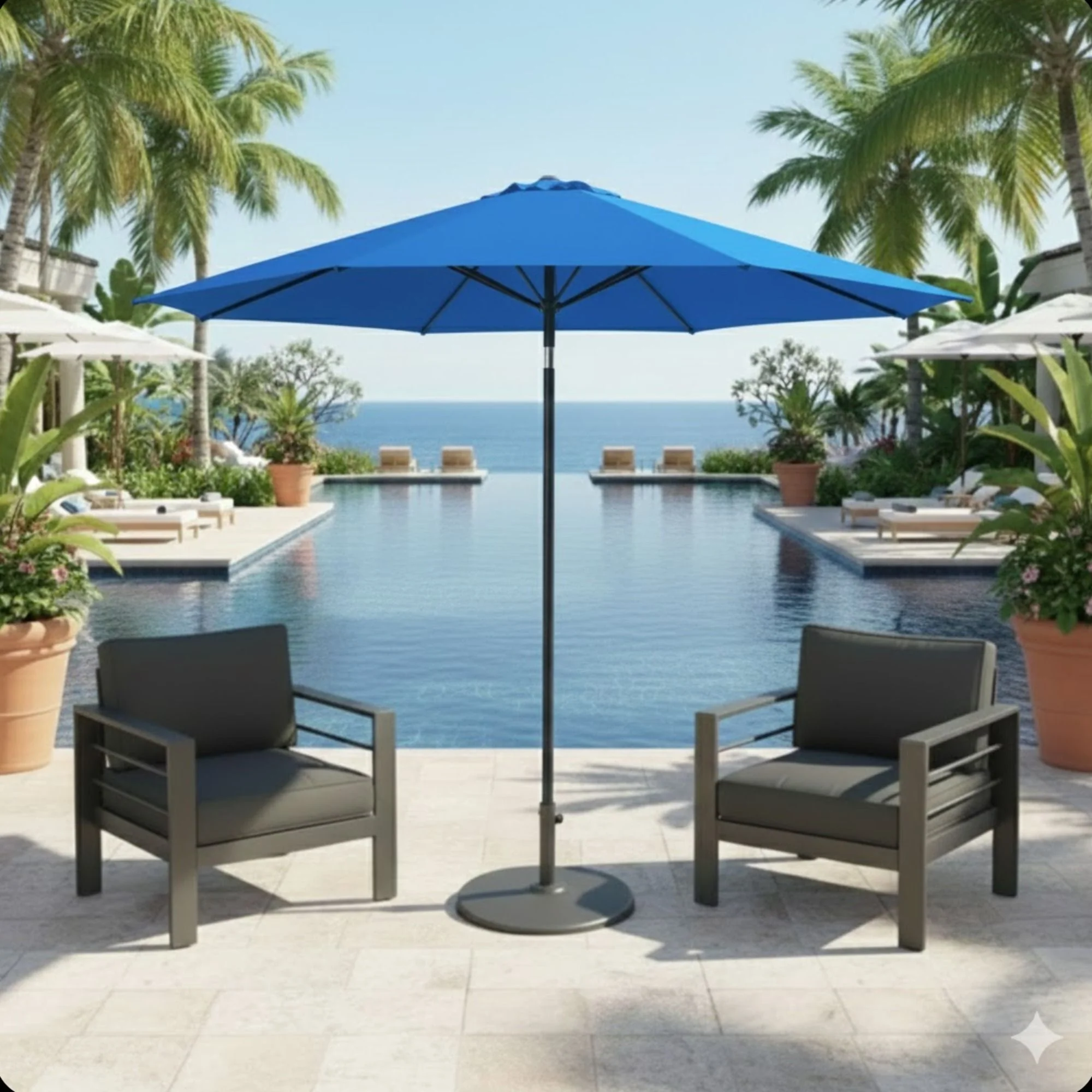 Patio Umbrella With Crank Lift And Tilt, UV-Resistant Canopy - Image 18