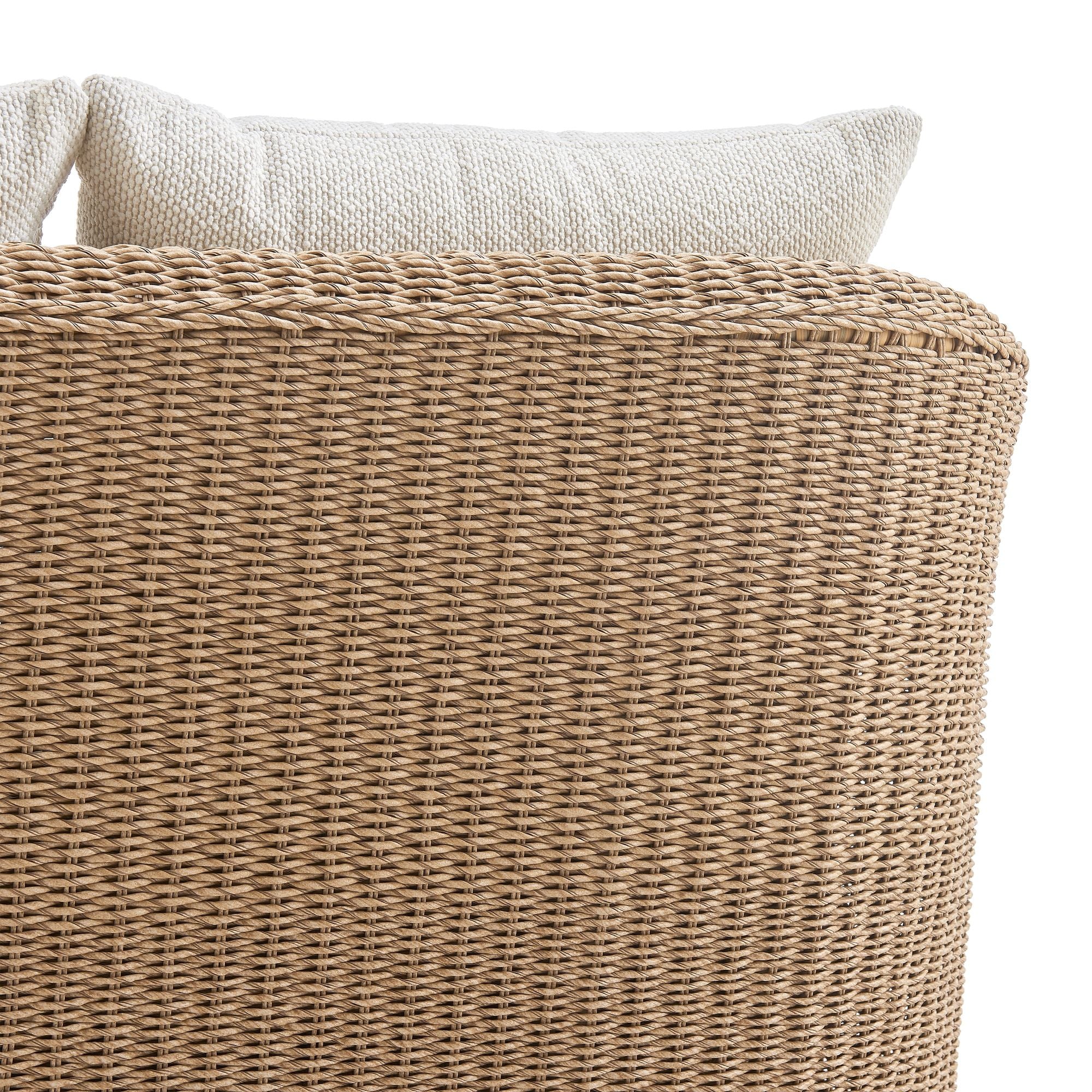 Pavilion - Metal Outdoor Sofa With Cushions - Natural / Boucle White - Image 7