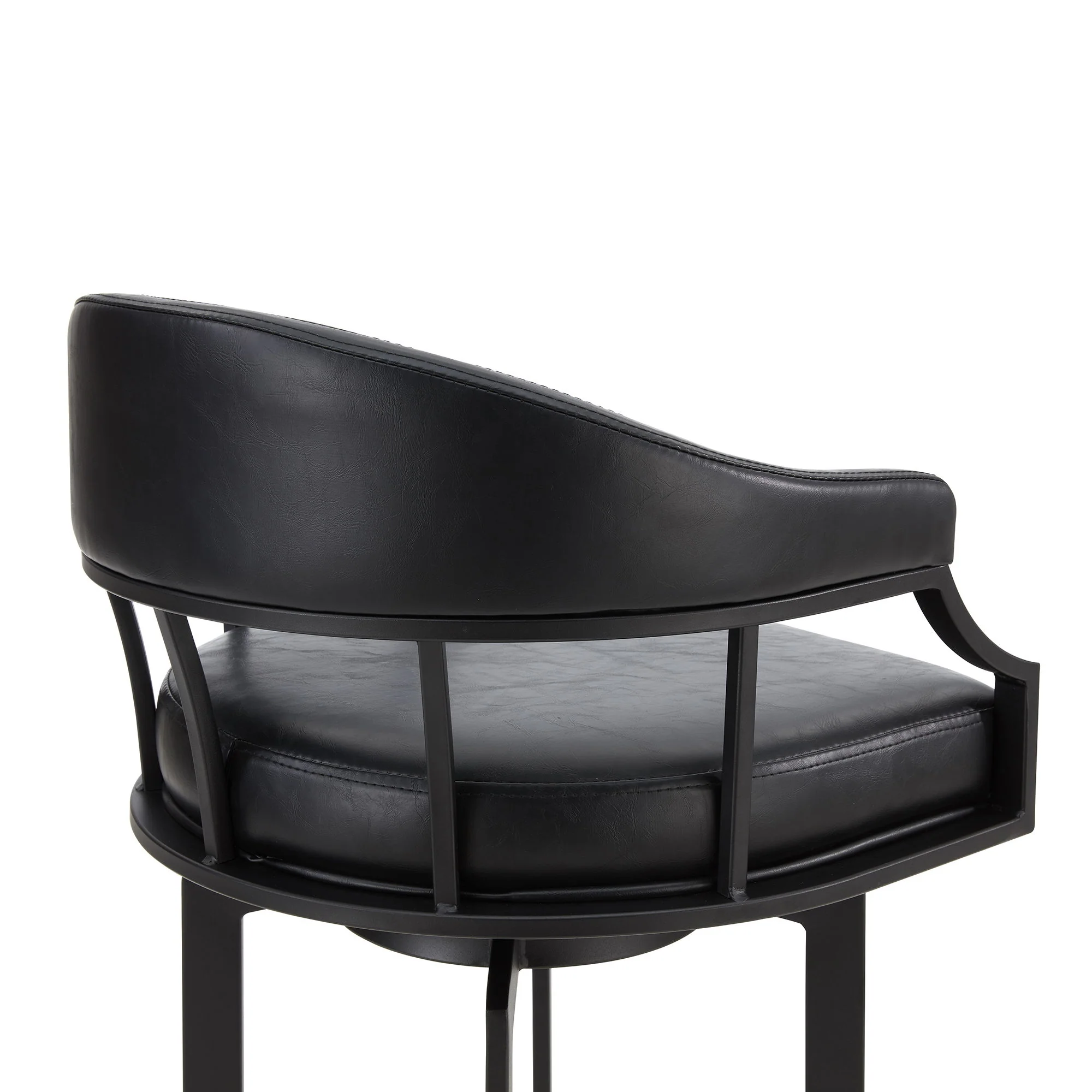 Pharaoh - Swivel Powder Coated And Faux Leather Metal Bar Stool - Image 4
