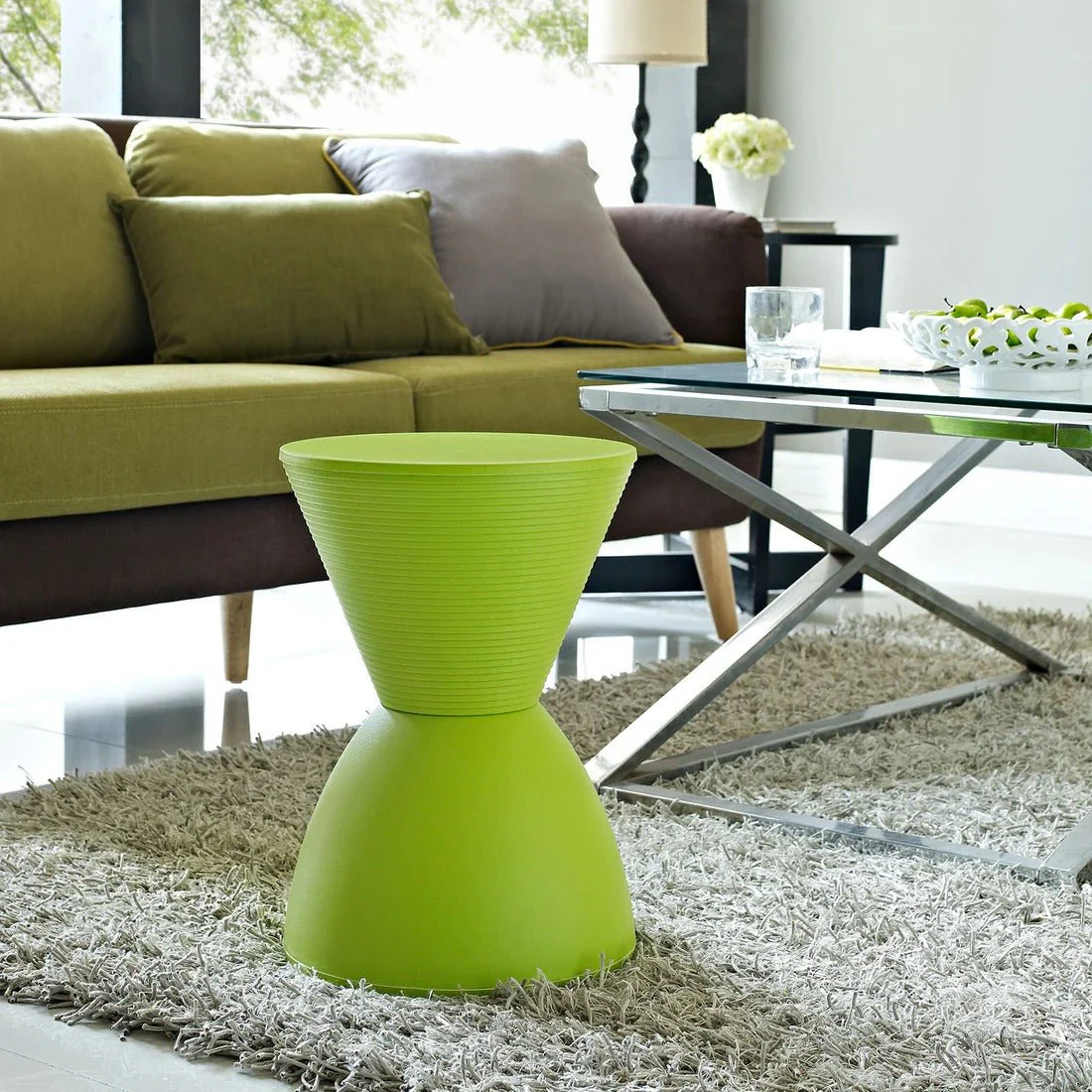 Plastic Accent Stool Side Table with Storage – 17 Inch - Image 2