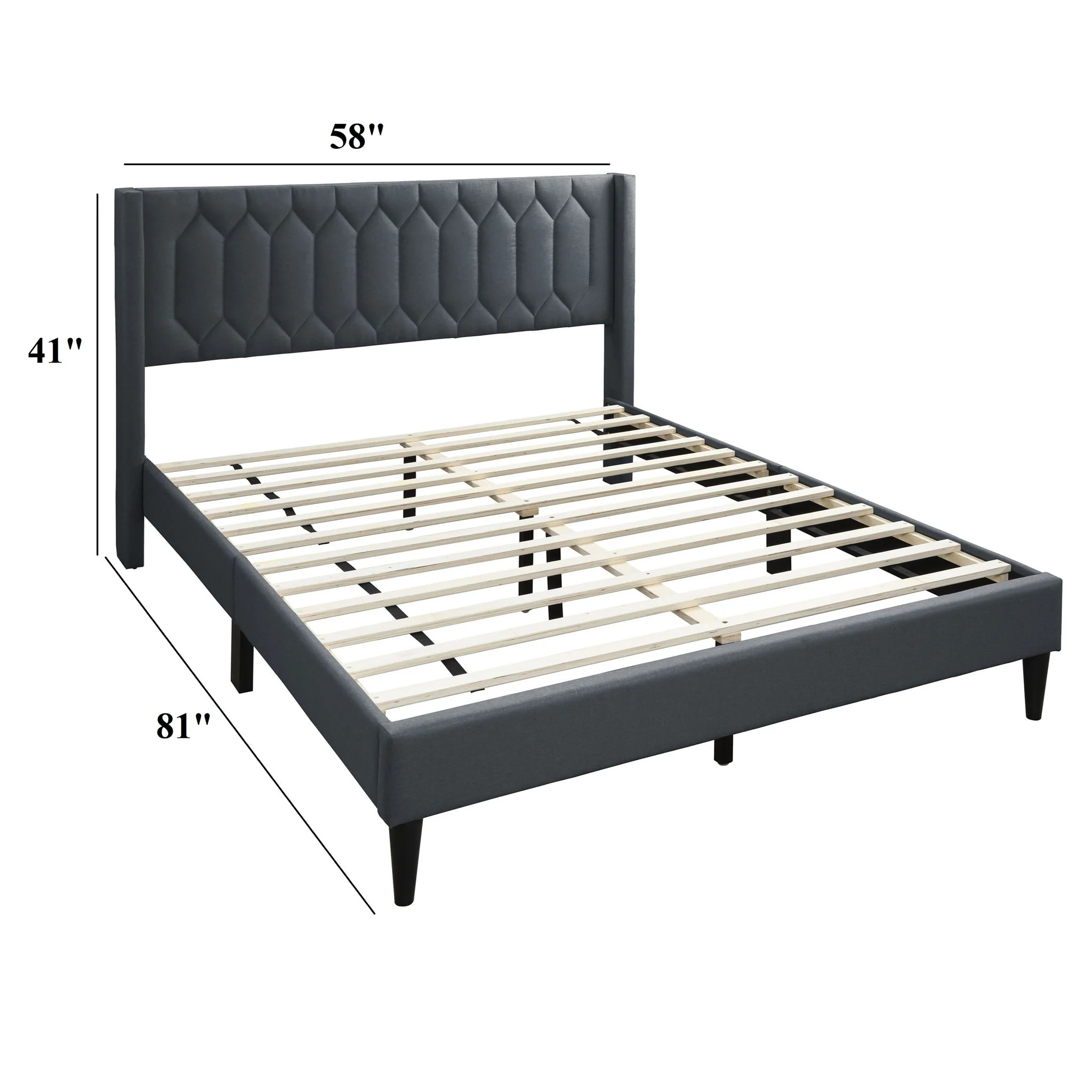 Platform Bed With Diamond Tufted Headboard - Image 5