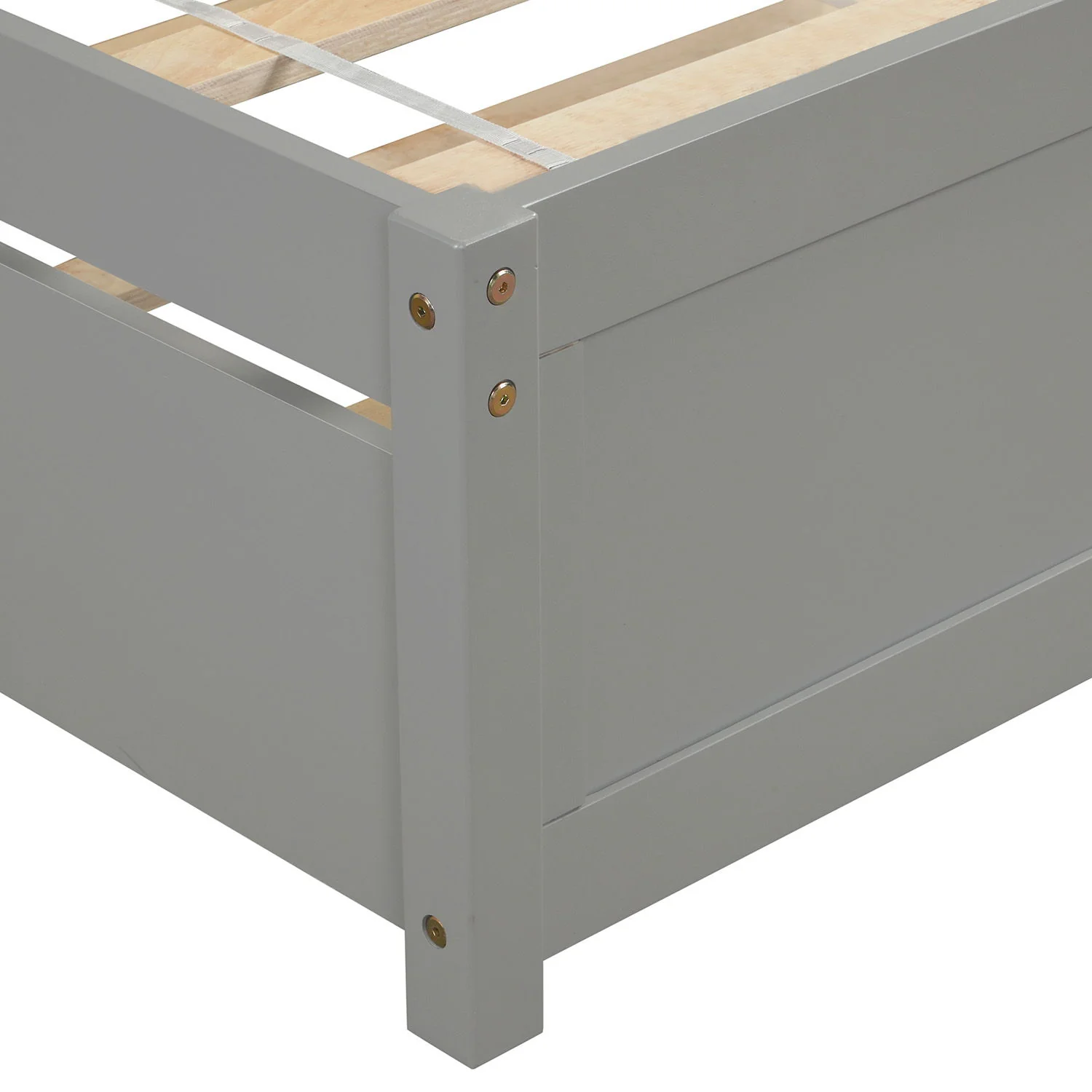 Platform Bed Wood Bed Frame With Trundle - Image 17