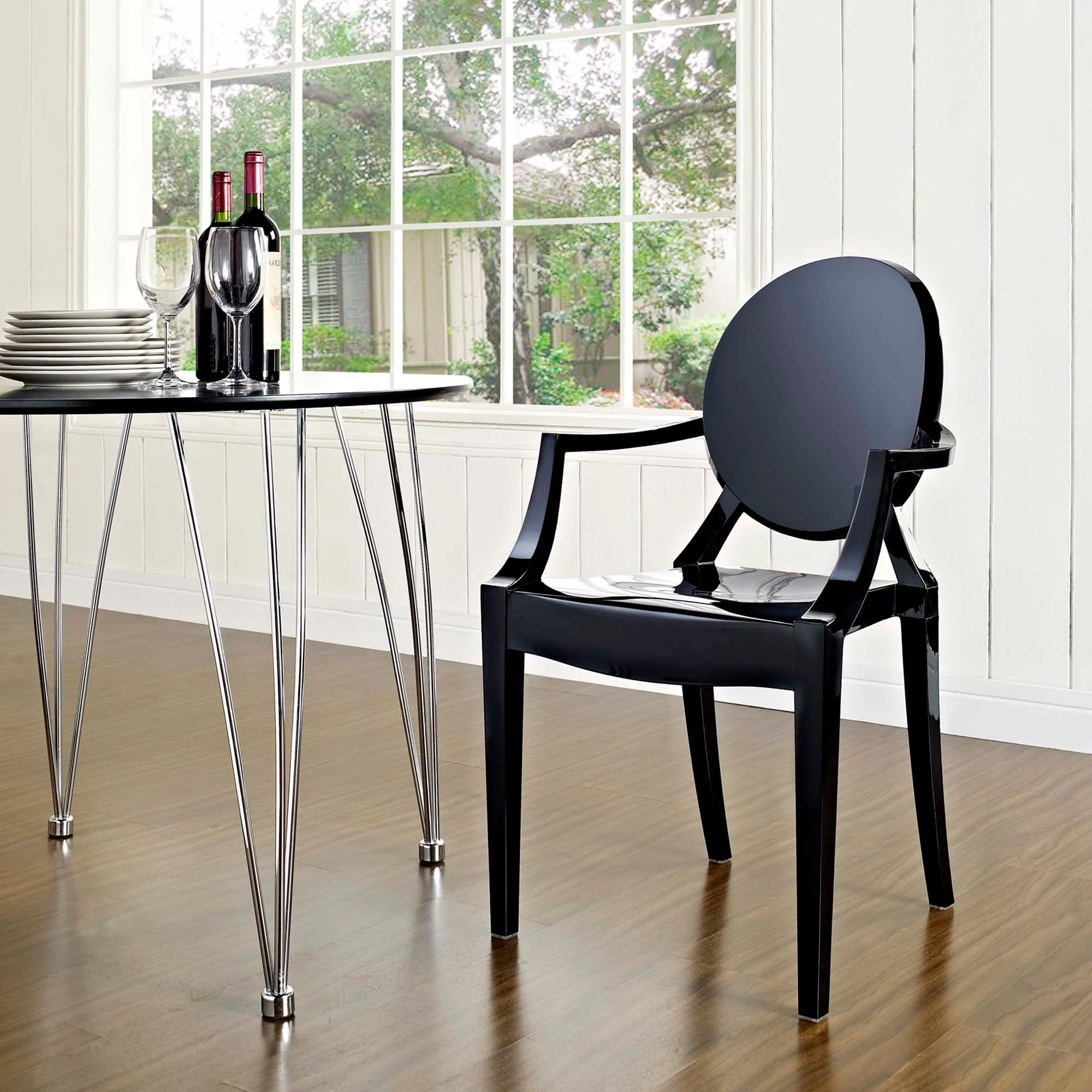 Polycarbonate Stackable Indoor-Outdoor Dining Armchair - Image 4