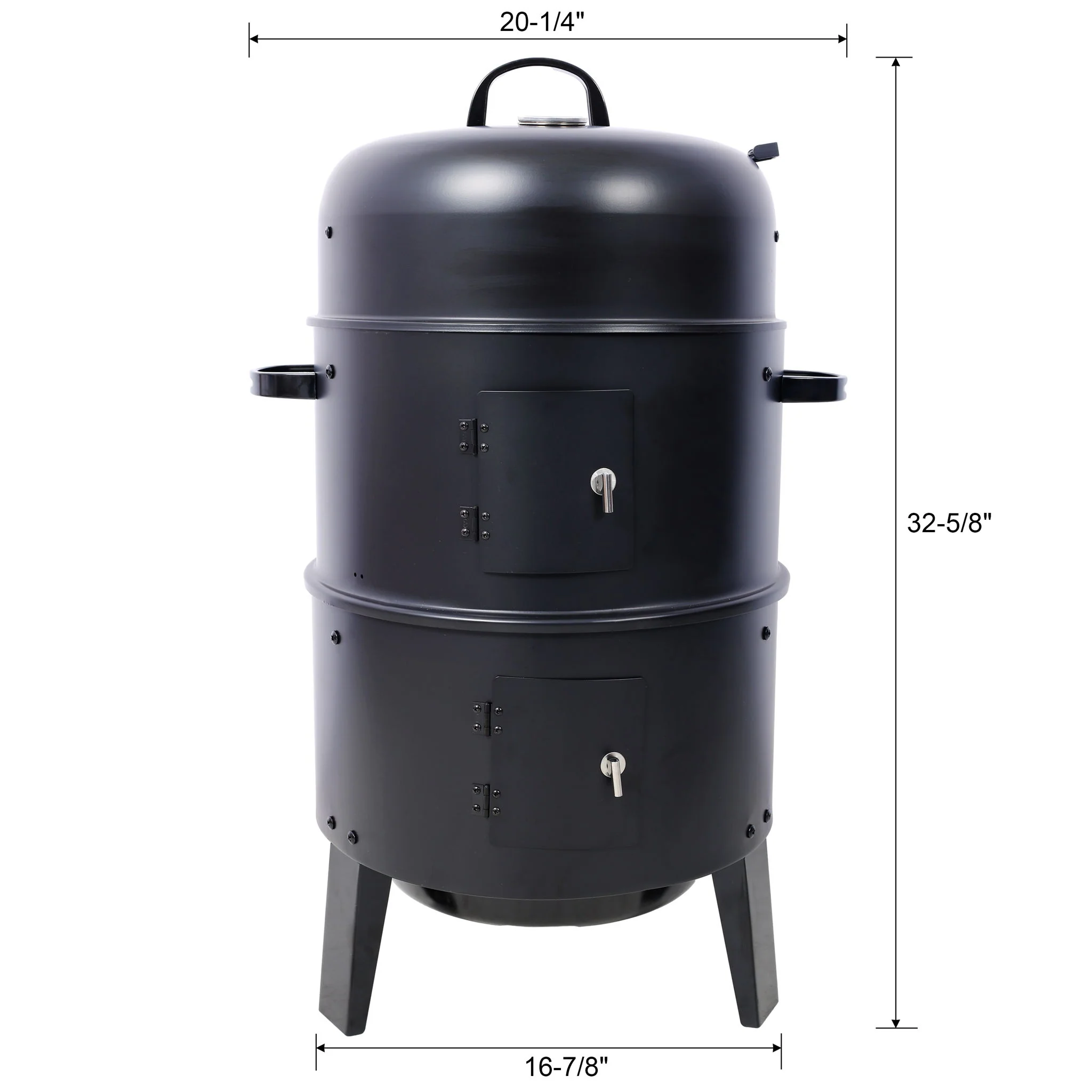 Portable Charcoal Smoker Grill For Outdoor Cooking - Black - Image 6
