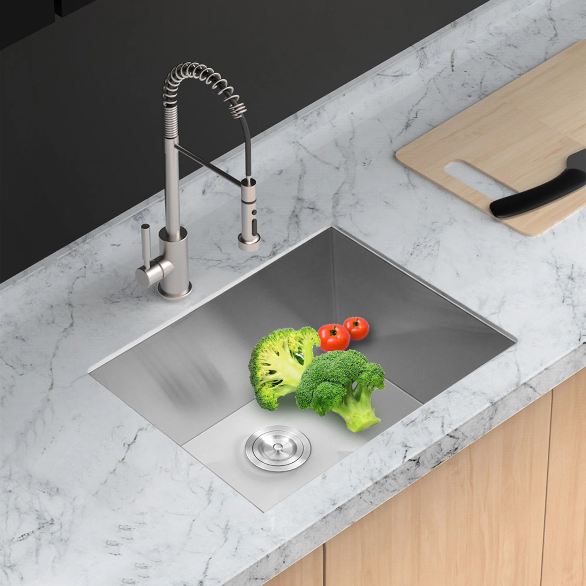 Premium Laundry Drop In Utility Sink 16 Gauge Stainless Steel, Topmount - Image 10