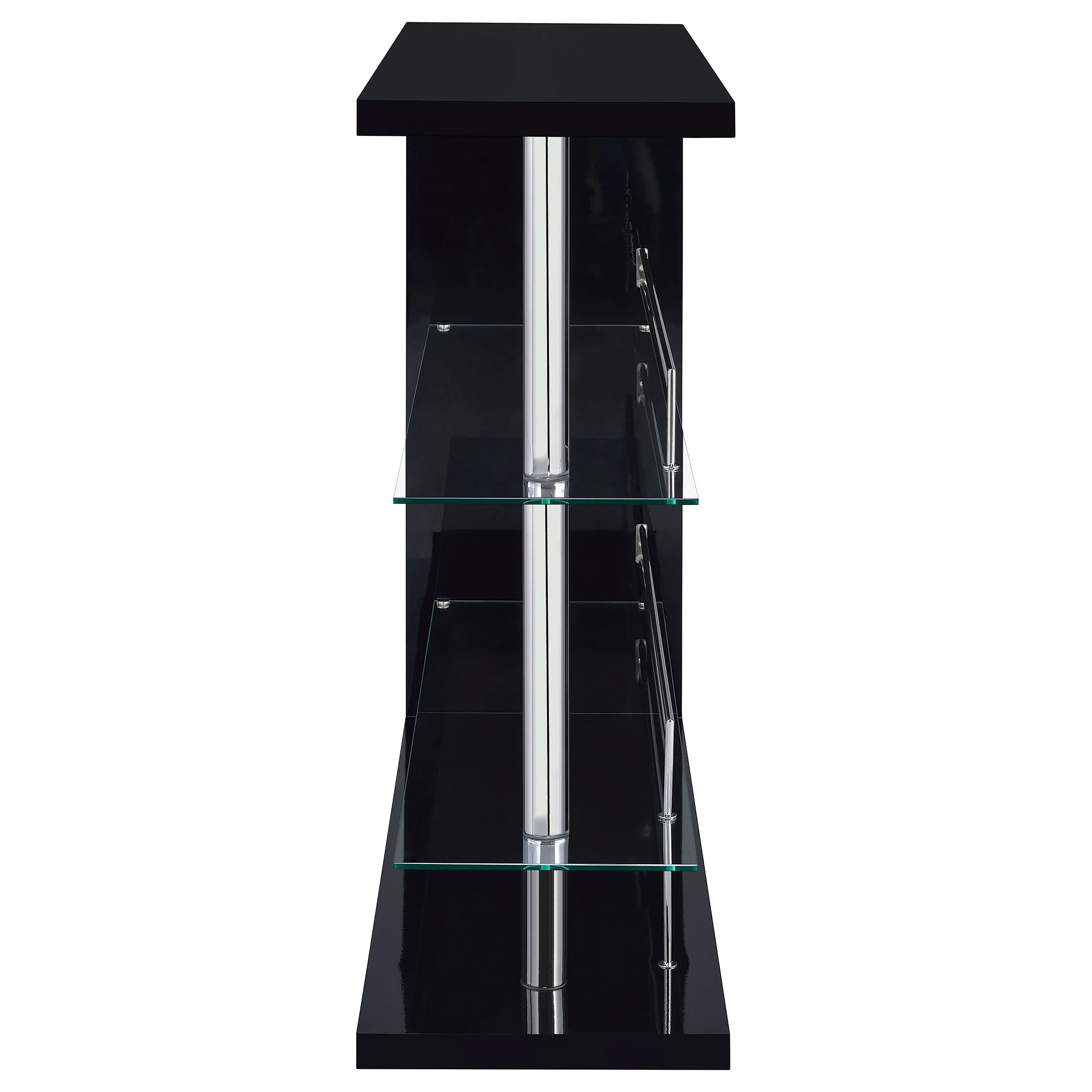 Prescott Rectangular Wine Bar Table Black High Gloss - Image 3