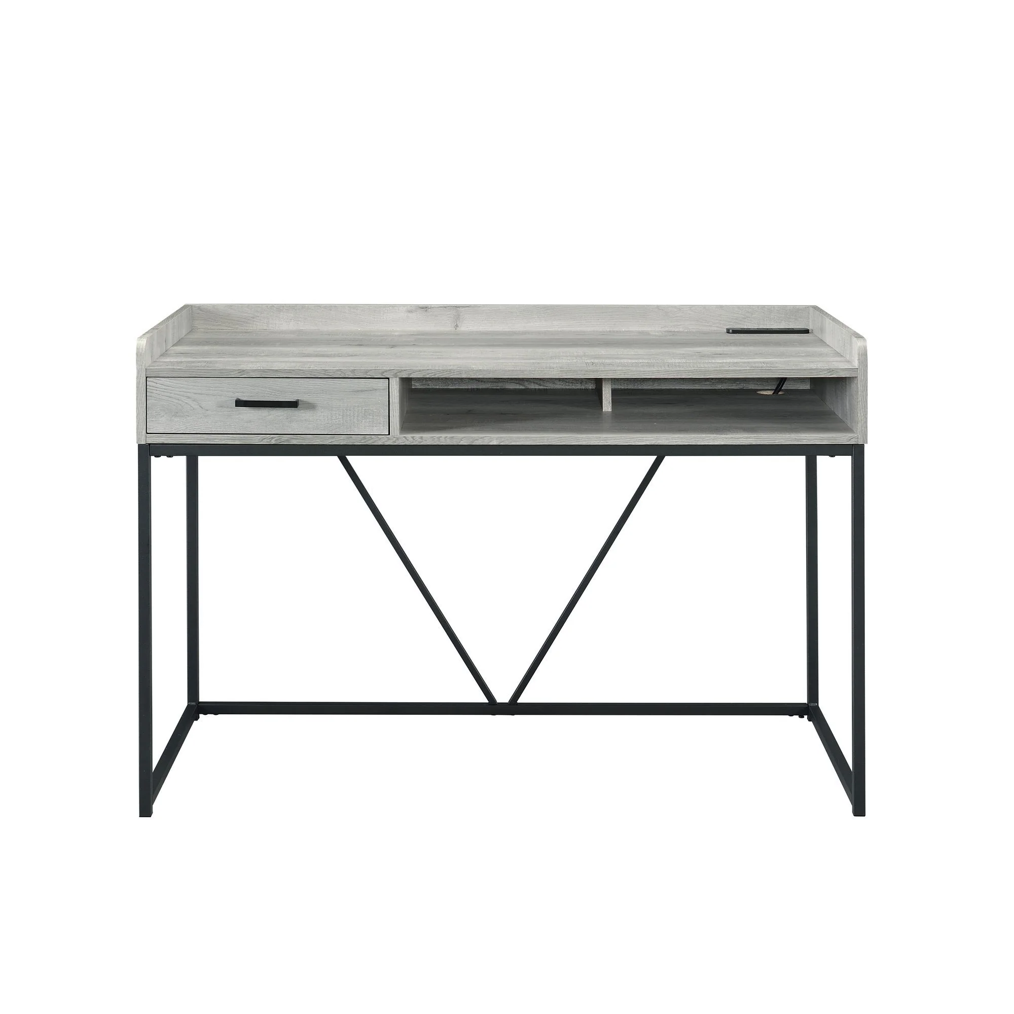 Preston - 2 Piece Desk And Bookshelf Set - Gray - Image 4