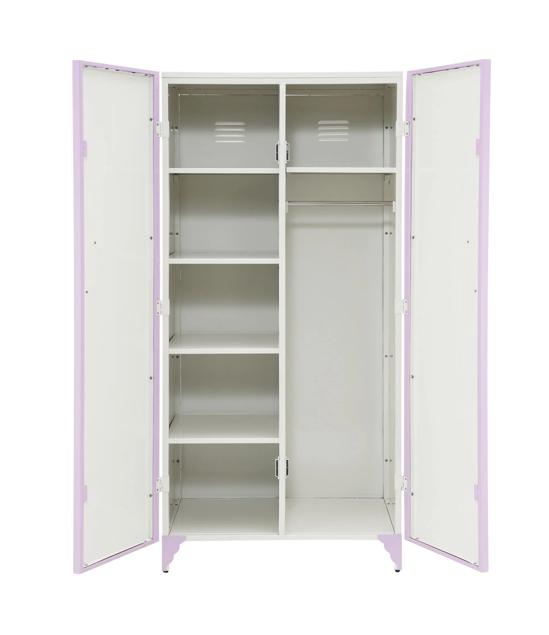 Priya II - Synthetic Leather Purple Wardrobe - Purple / White - Image 4