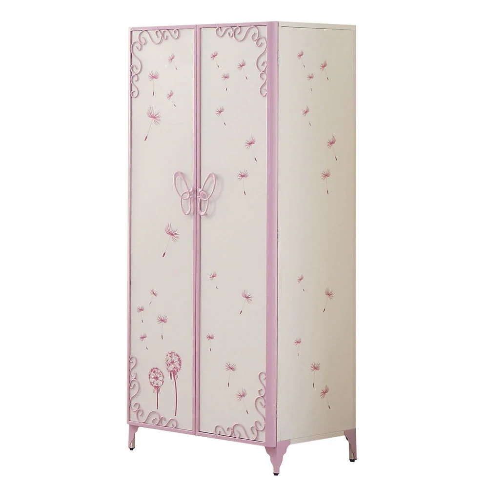 Priya II - Synthetic Leather Purple Wardrobe - Purple / White - Image 6