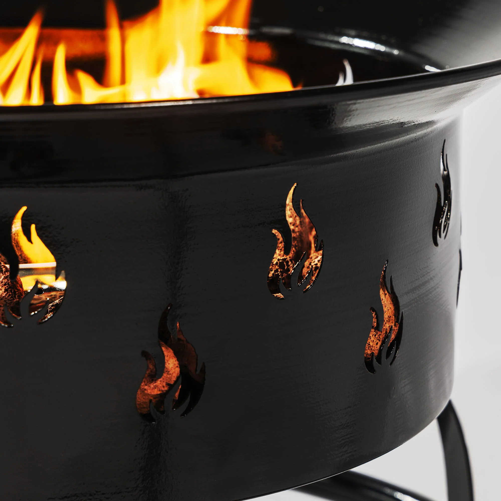 Propane Gas Fire Pit Table, 50000 Btu Round For Outside Patio - Black - Image 9