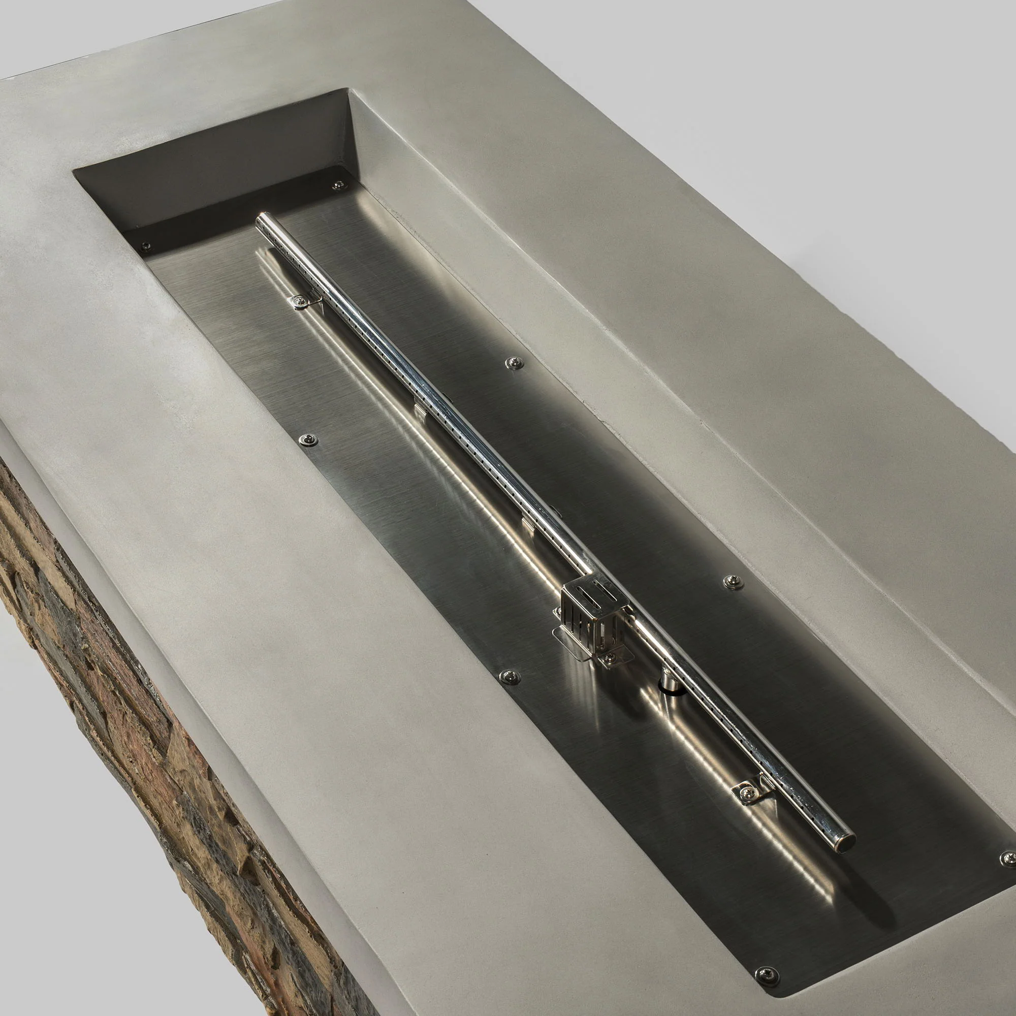 Propane Gas Fire Pit Table, 60000 Btu Rectangular For Outside Patio - Sandstone - Image 6