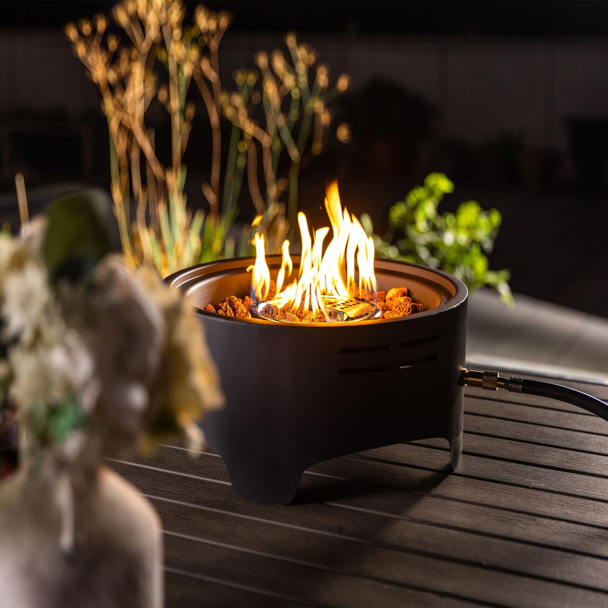 Propane Tabletop Gas Fire Pit, 40000 Btu Round For Outdoor - Black - Image 5