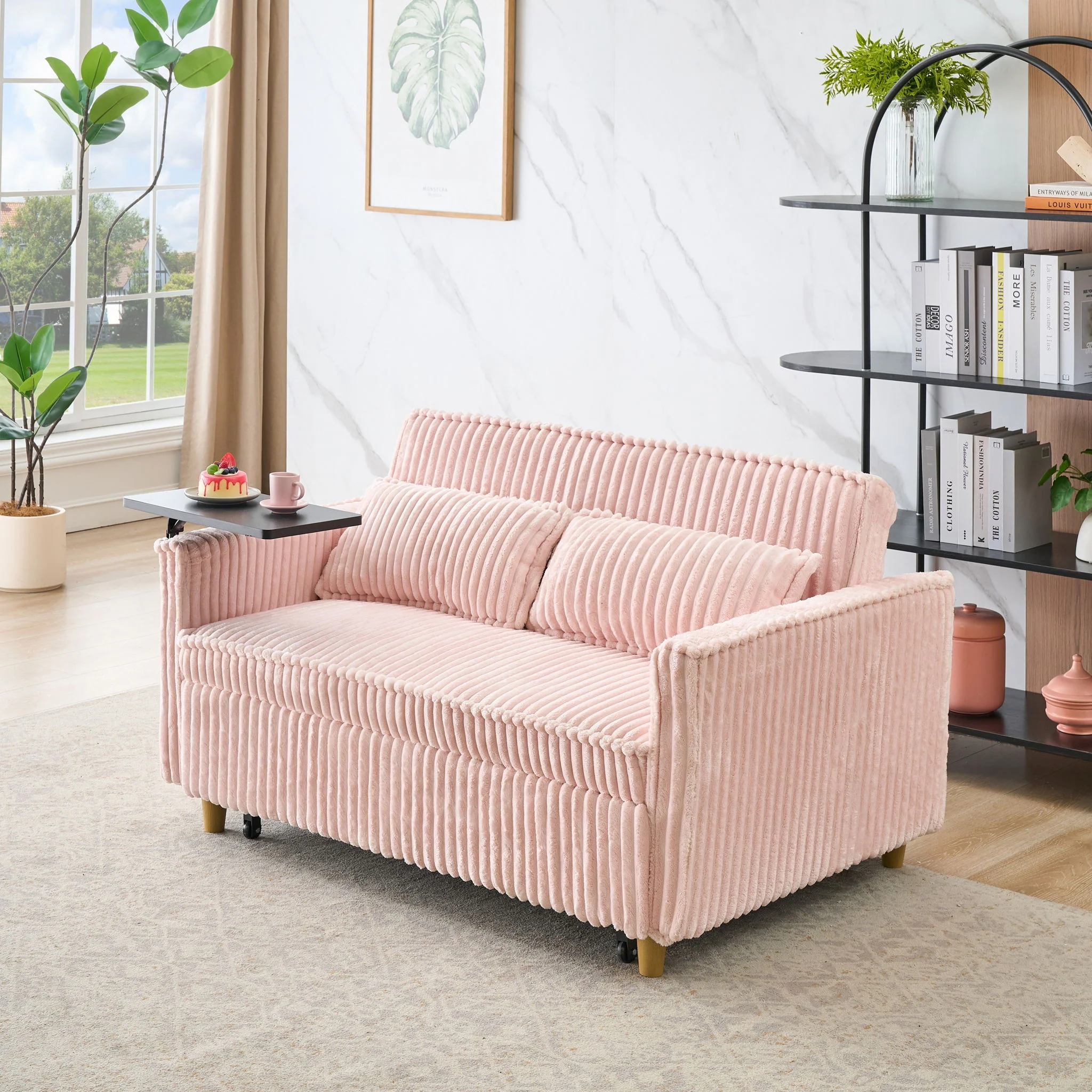 Pull Out Sofa With Movable Tabletop And USB Ports - Image 36