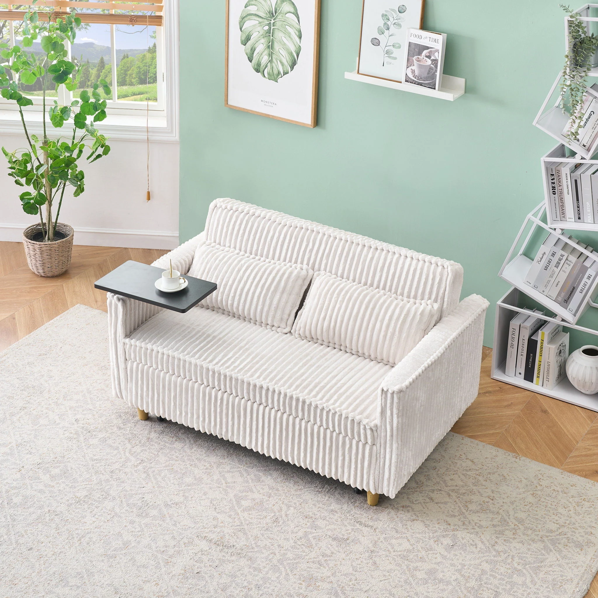 Pull Out Sofa With Movable Tabletop And USB Ports - Image 6