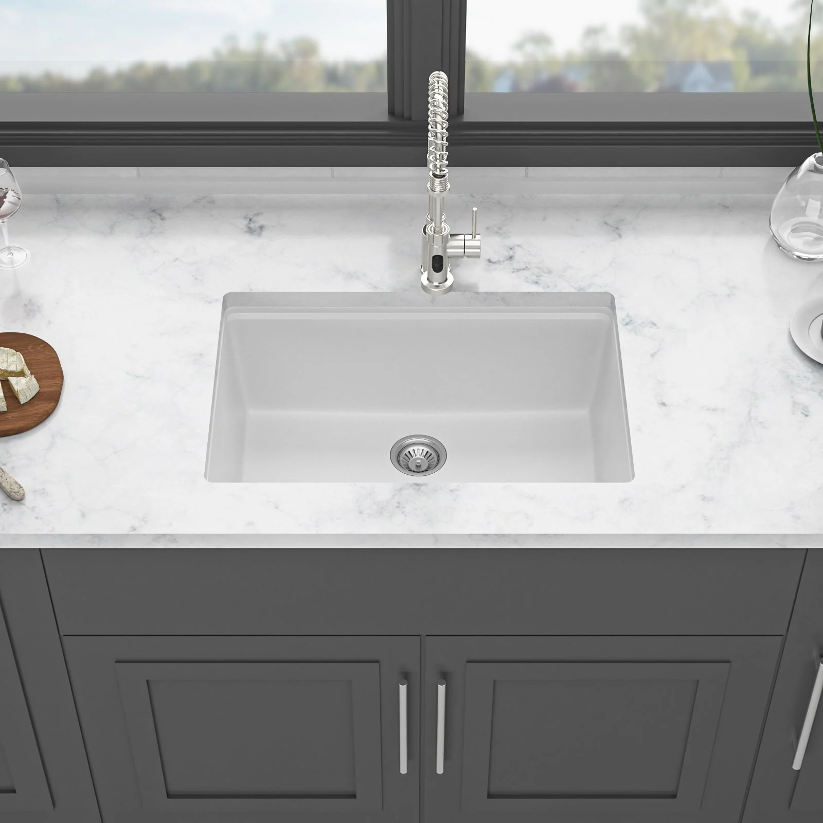 Quartz Kitchen Sink, Composite Workstation, Undermount - Image 6