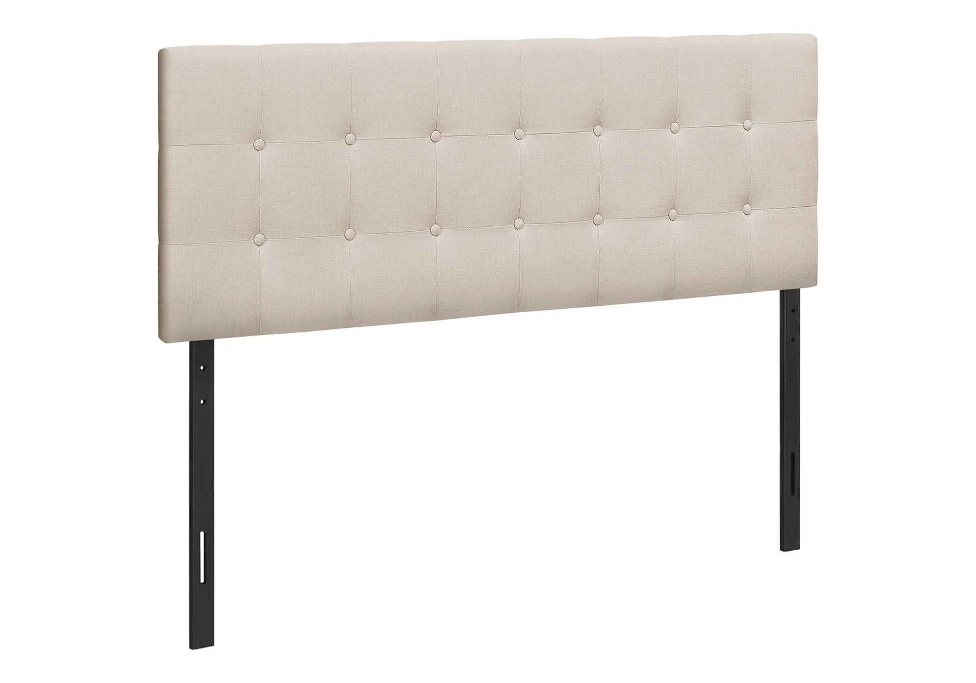 Queen Size, Bed Headboard Only, Upholstered Transitional - Beige - Image 5