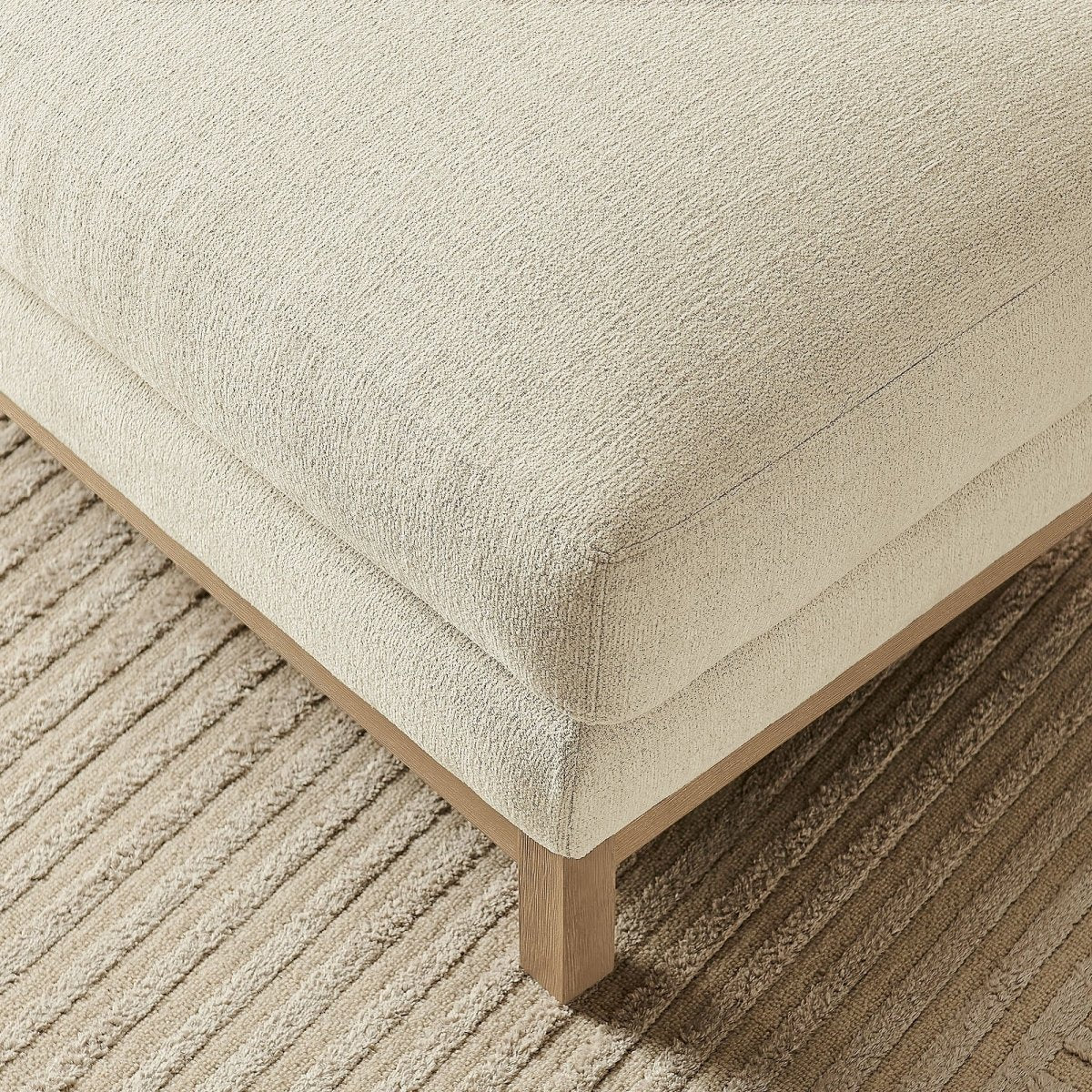 Rectangular Chenille Fabric Ottoman – Upholstered 36 Inch - Image 7