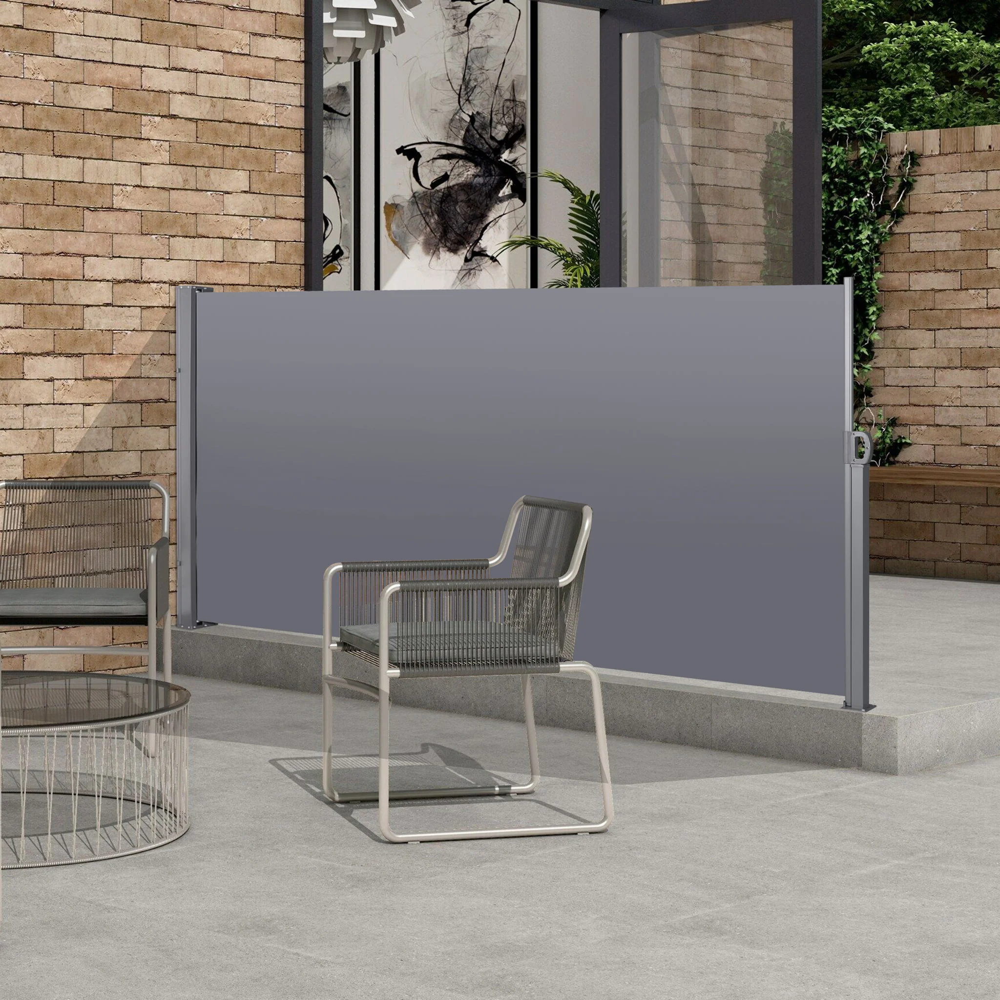Retractable Side Screen Awning, Uv Resistant, Waterproof, Patio Privacy Screen For Garden, Balcony, Courtyard - Image 6
