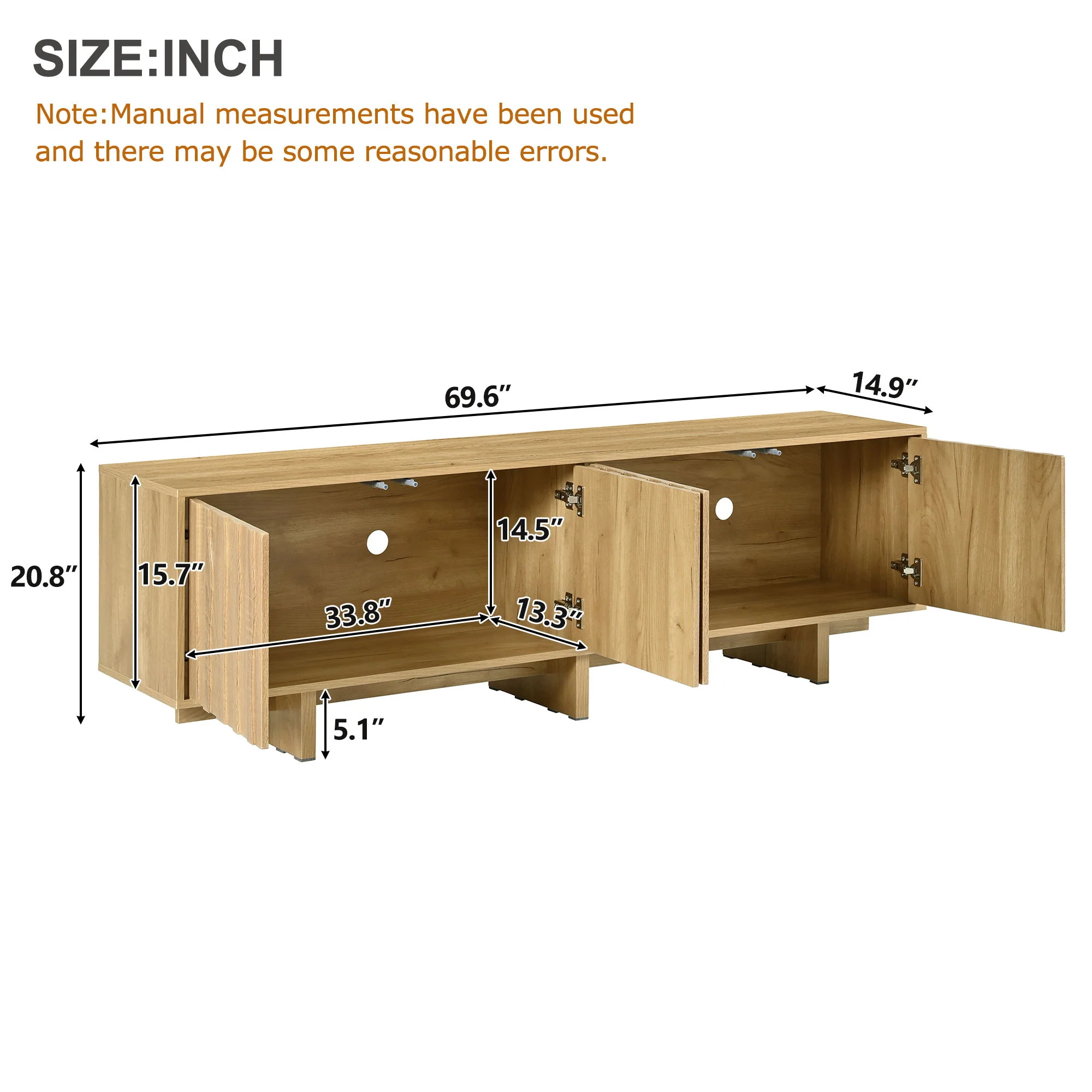 Retro Style TV Stand With Wavy Door - Image 7