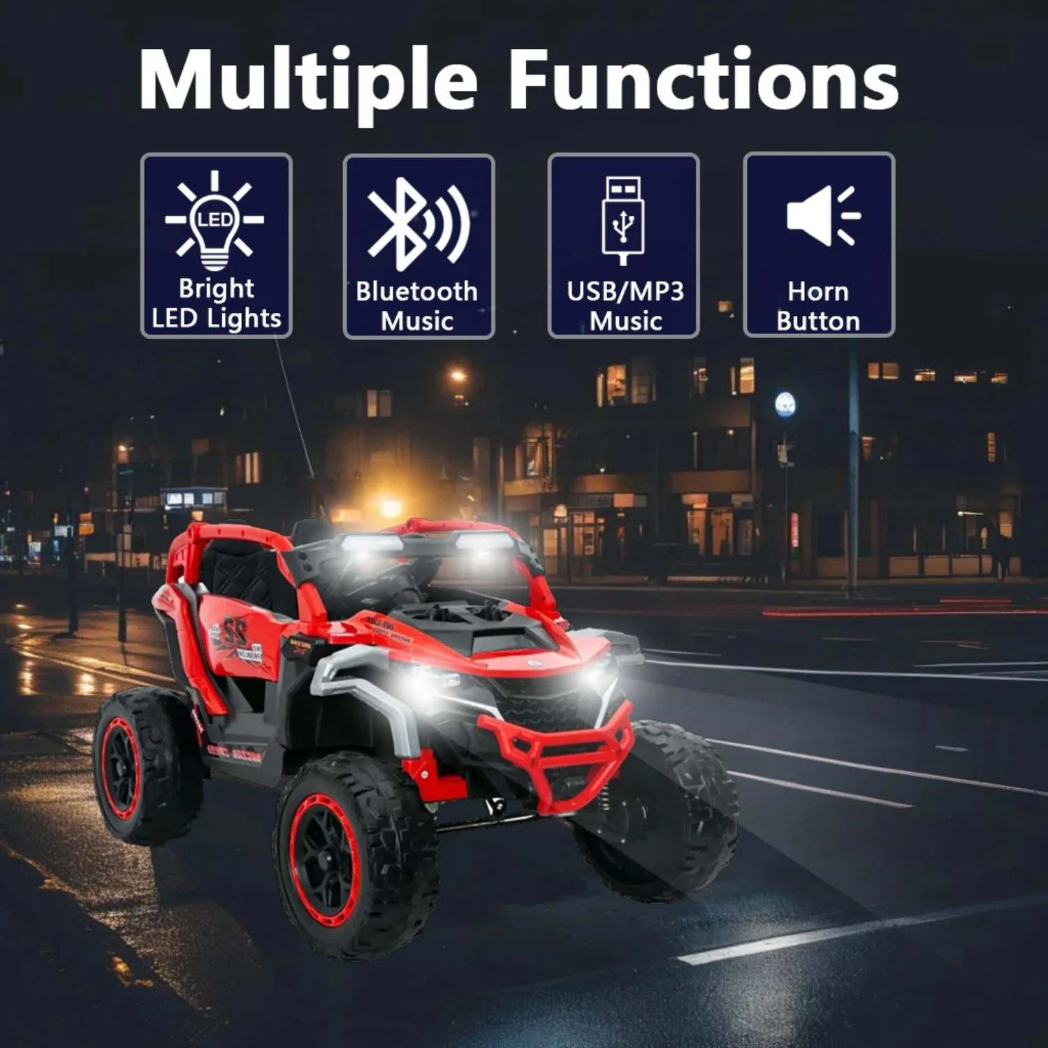 Ride On Kids Electric Truck With Remote Control, Front & Rear Suspension - Image 12