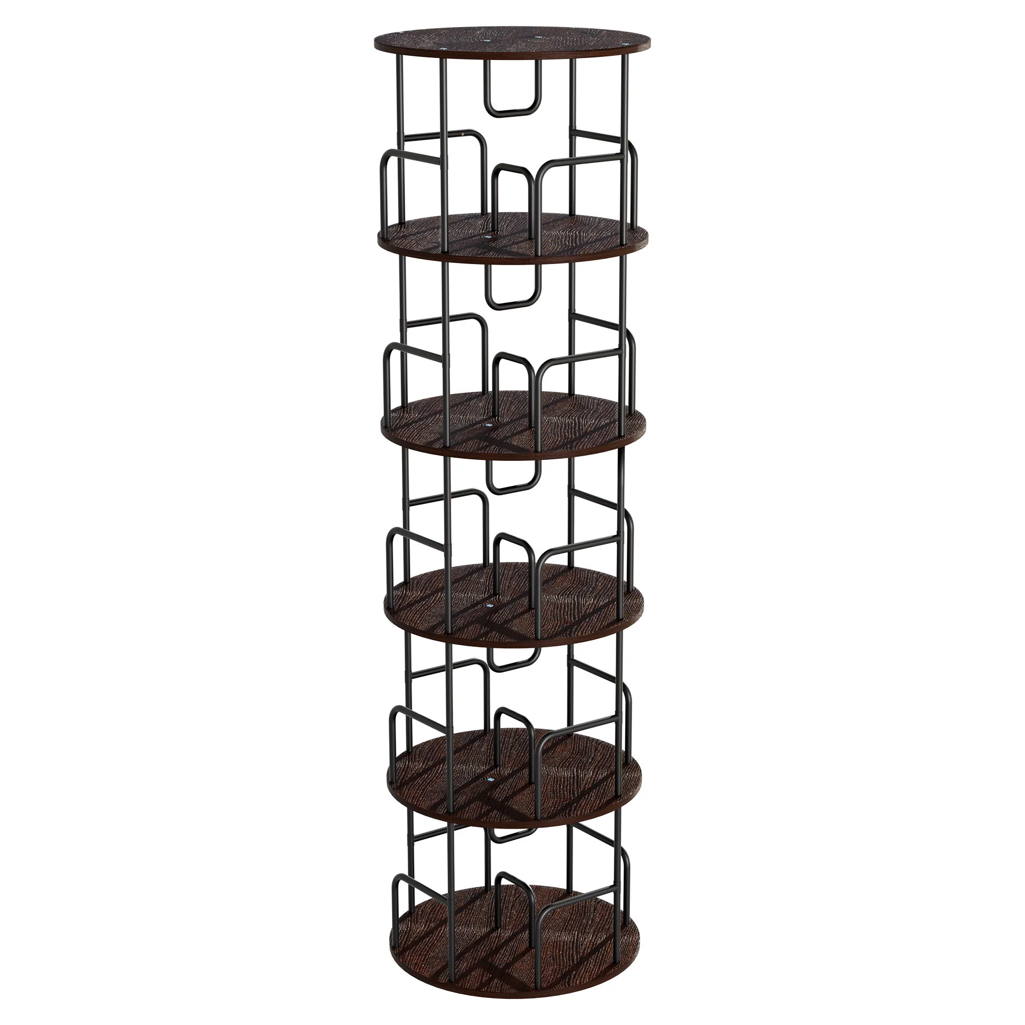 Rotating Bookshelf Tower 5 Tier Spinning 360 Degree Revolving Storage Shelf - Image 2