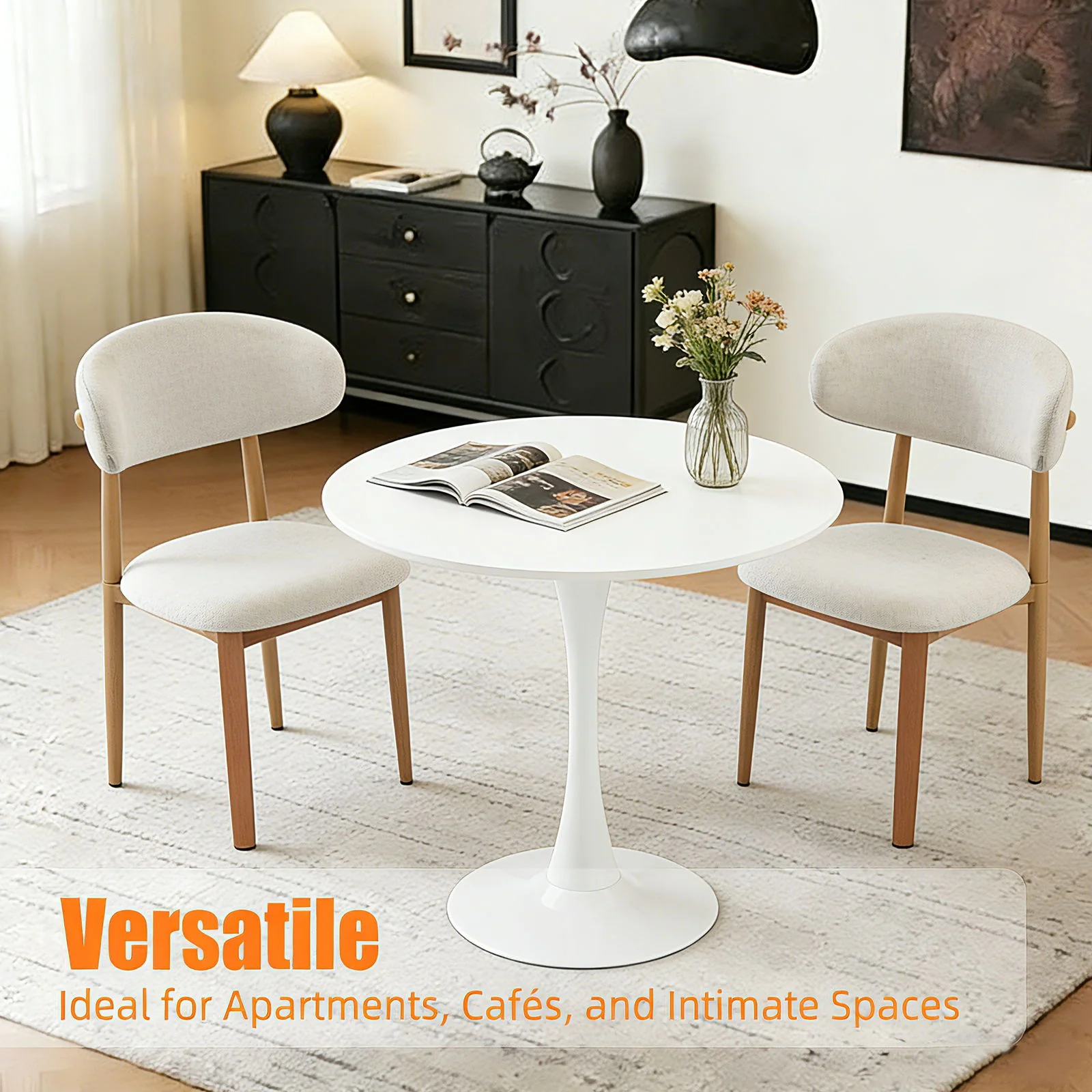 Round Dining Table With Tulip Style Base - Image 17