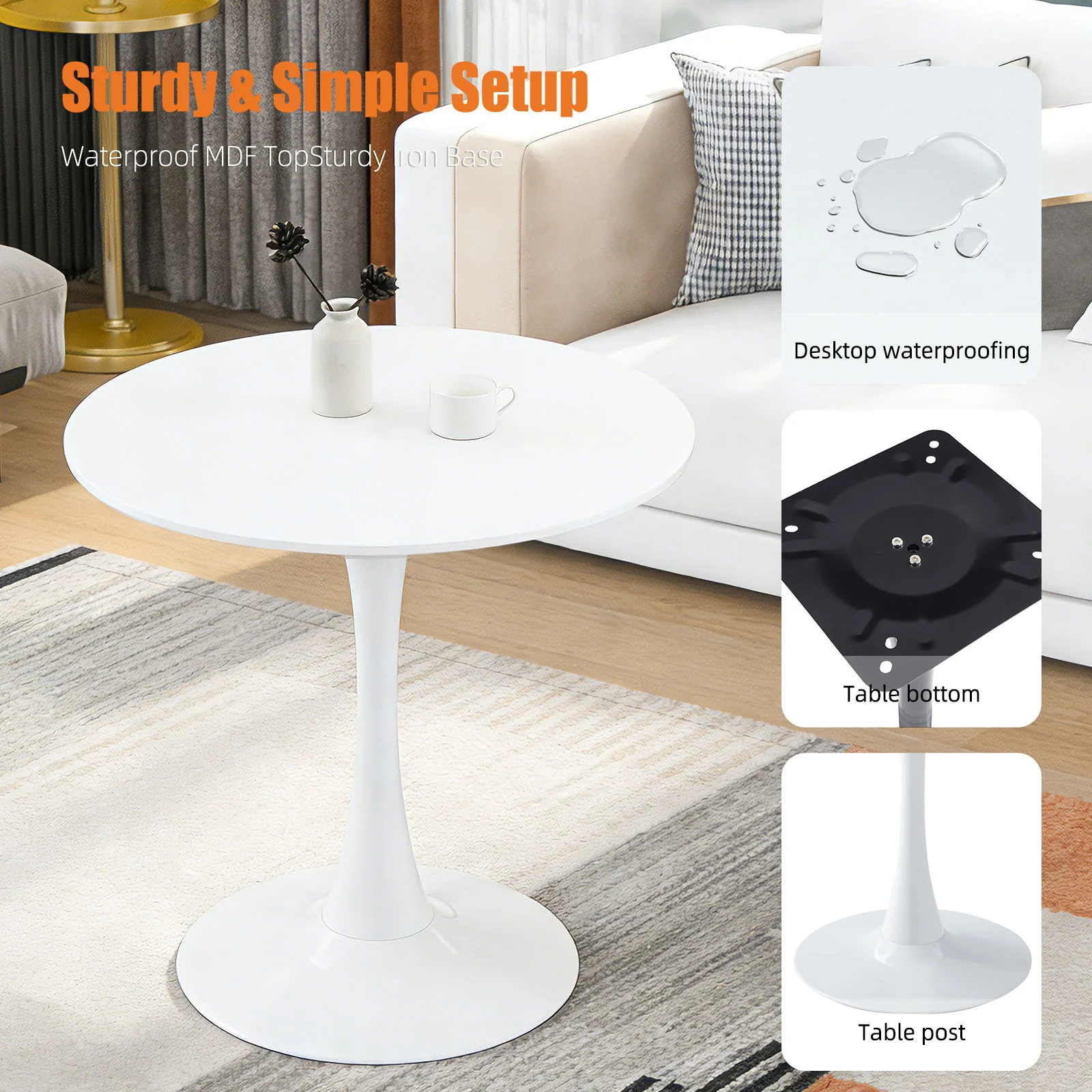 Round Dining Table With Tulip Style Base - Image 20